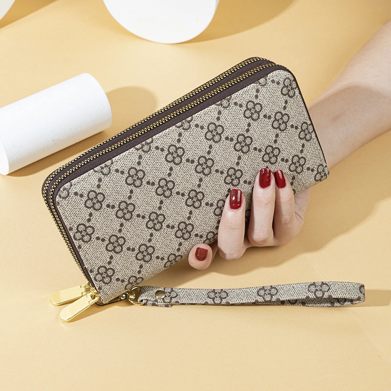 Four-leaf flower printing mobile phone bag wallet