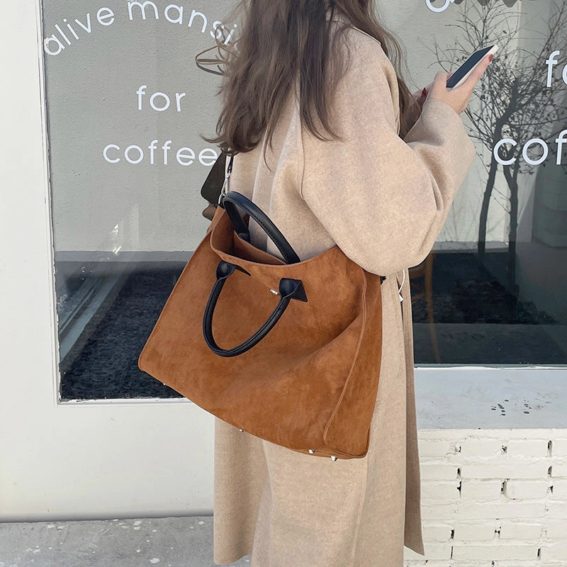 Frosted Large Capacity Single Shoulder Tote Bag
