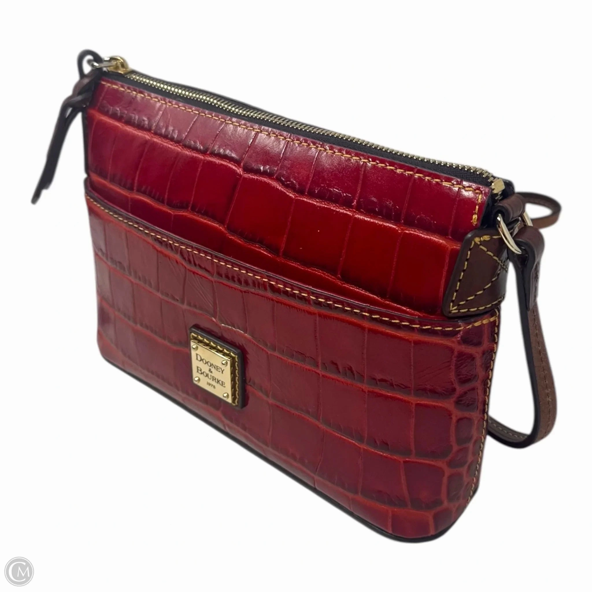 Ginger Croc Embossed Crossbody Designer By Dooney And Bourke, Size: Medium