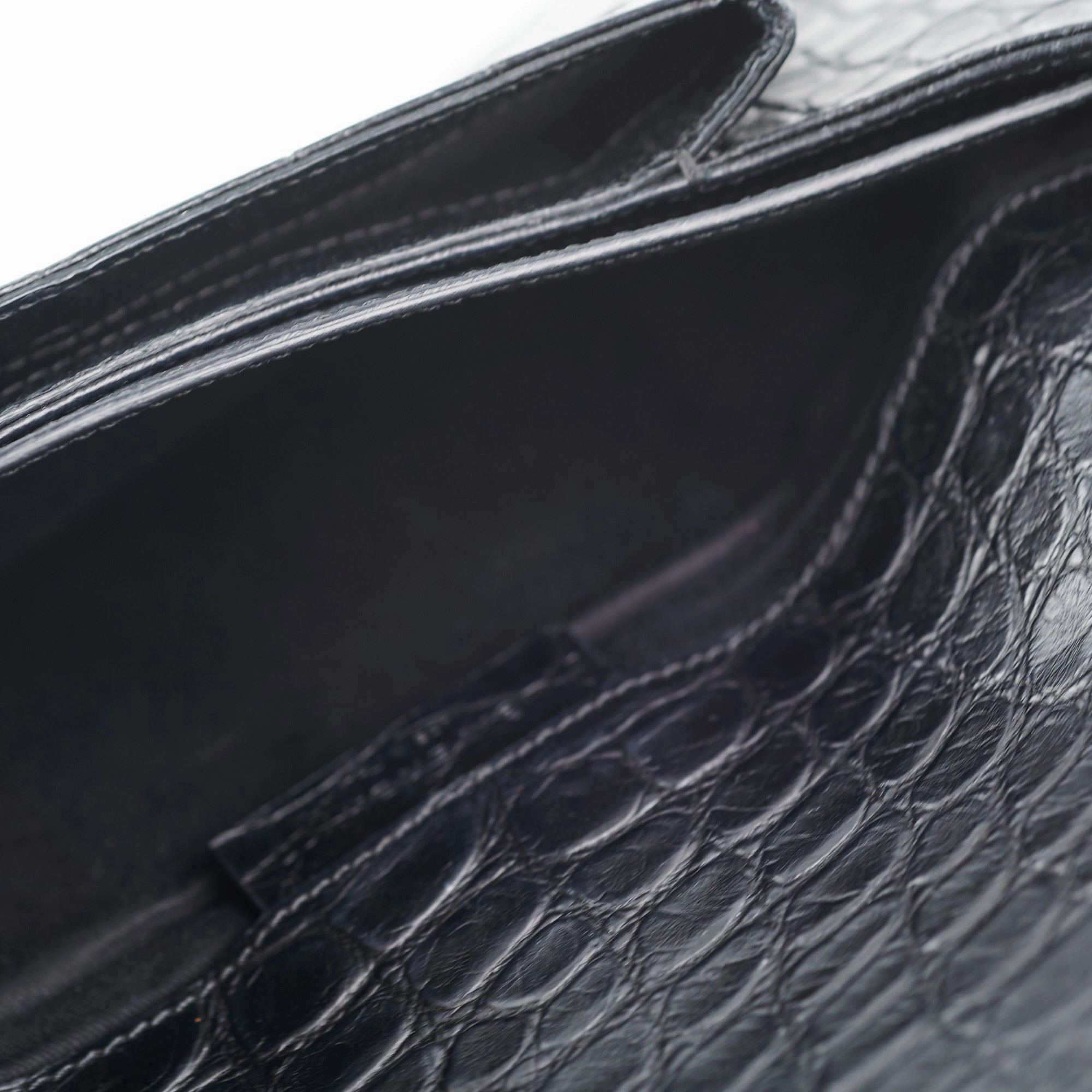 Givenchy Antigona Croc Print Envelope Clutch Black