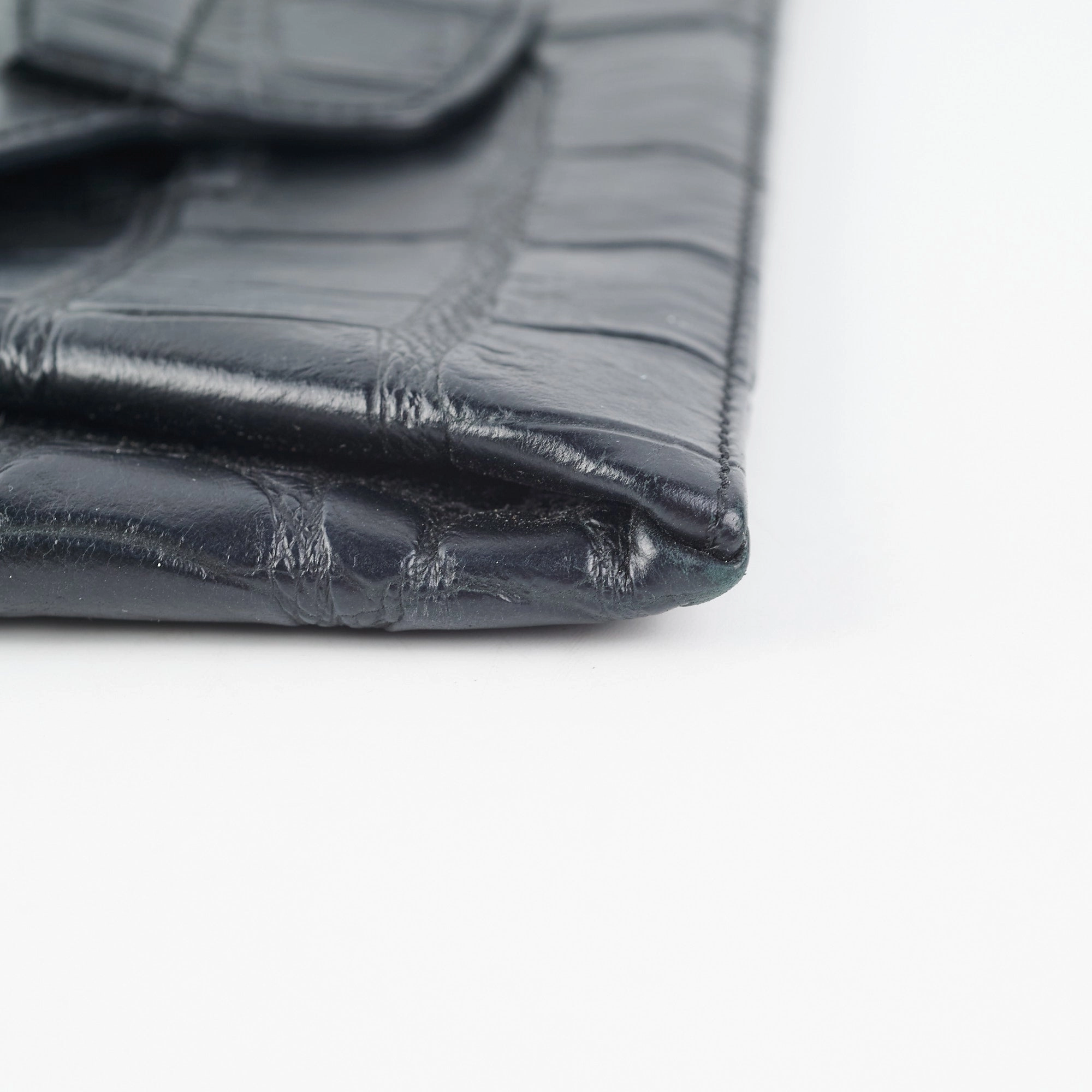 Givenchy Antigona Croc Print Envelope Clutch Black
