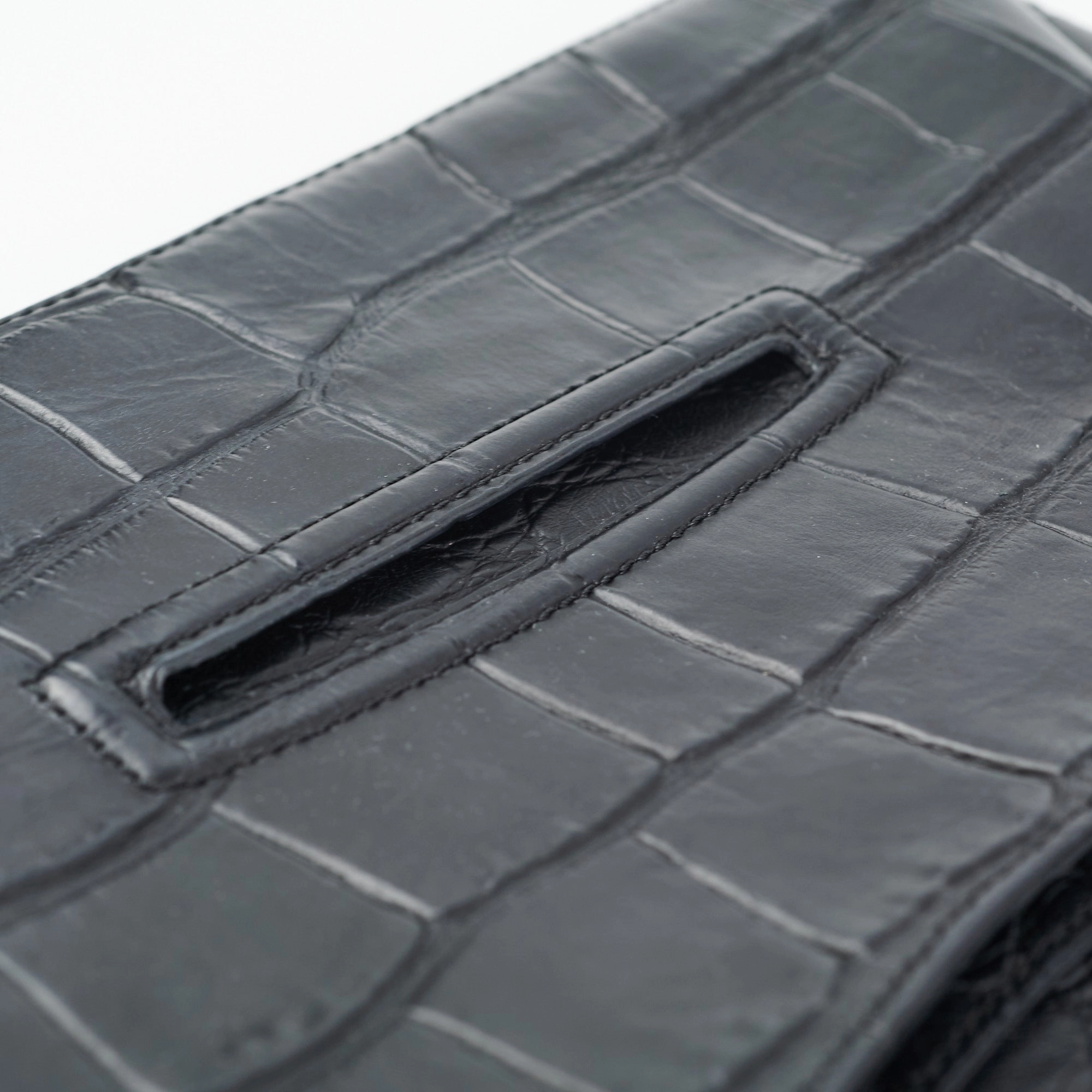 Givenchy Antigona Croc Print Envelope Clutch Black