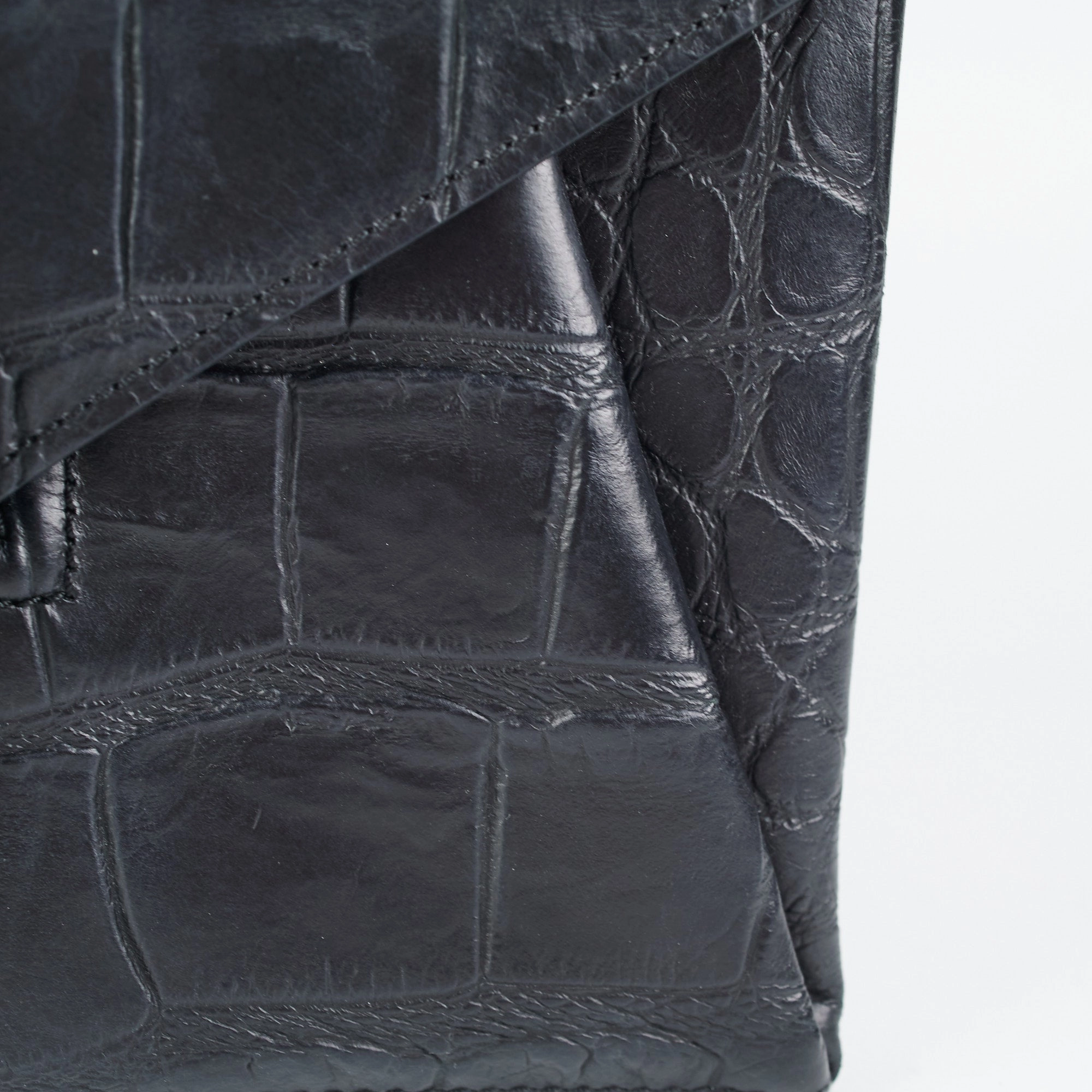Givenchy Antigona Croc Print Envelope Clutch Black