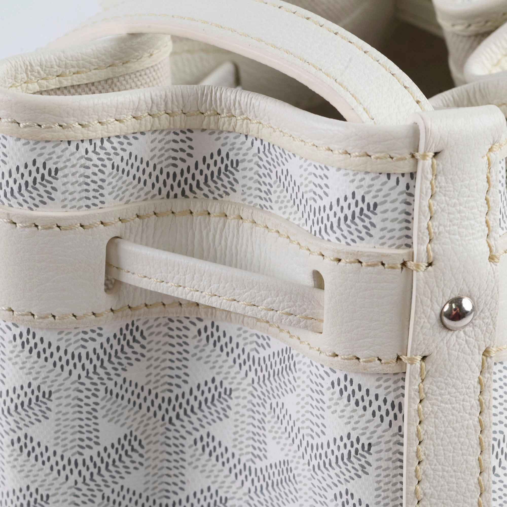 Goyard Petite Flot Bucket Bag White