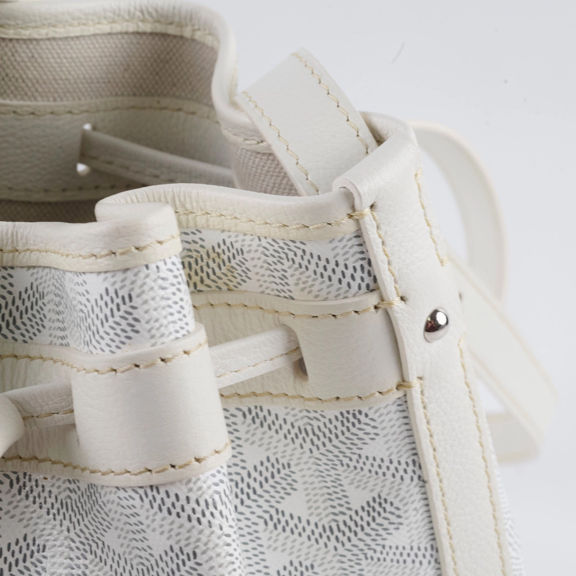 Goyard Petite Flot Bucket Bag White