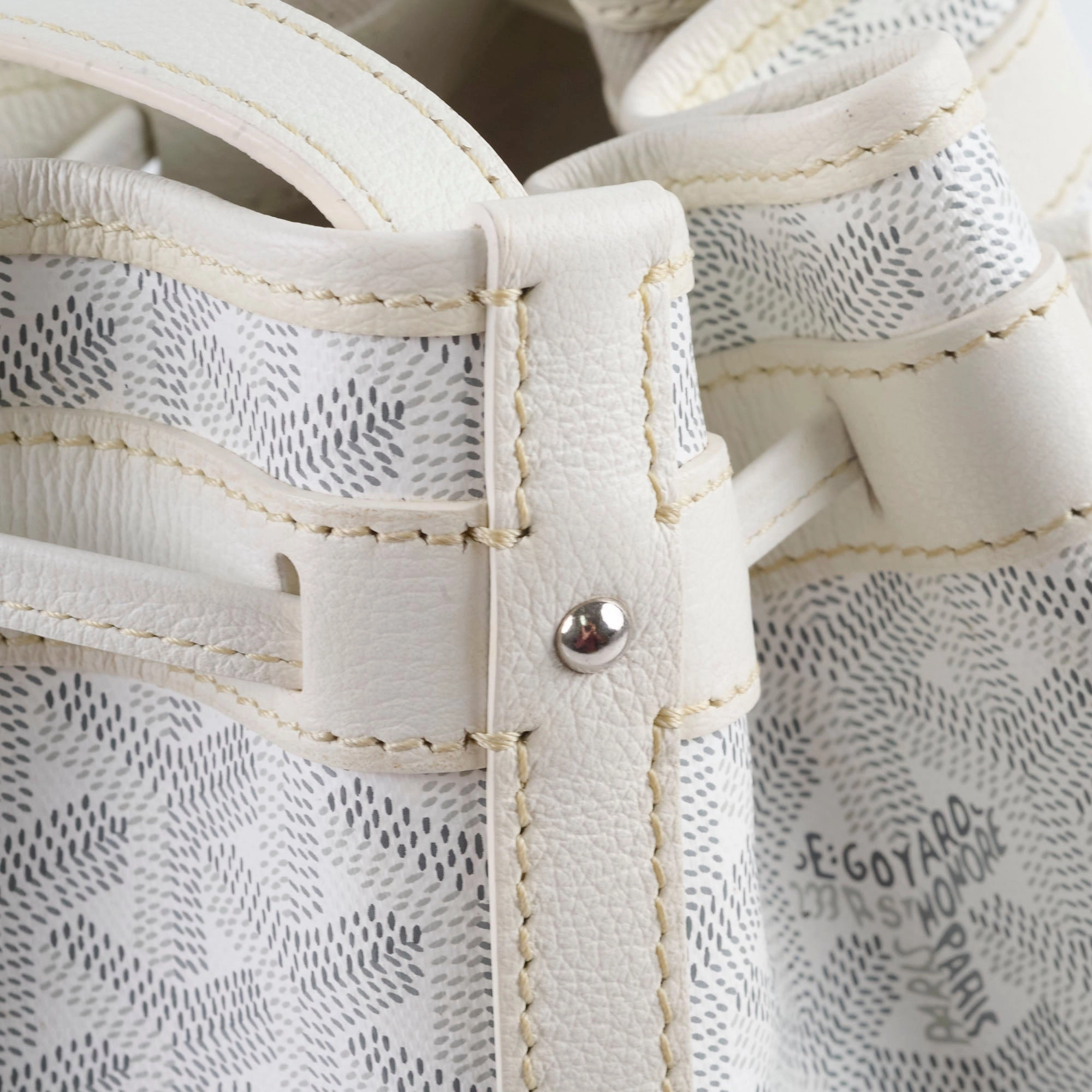 Goyard Petite Flot Bucket Bag White