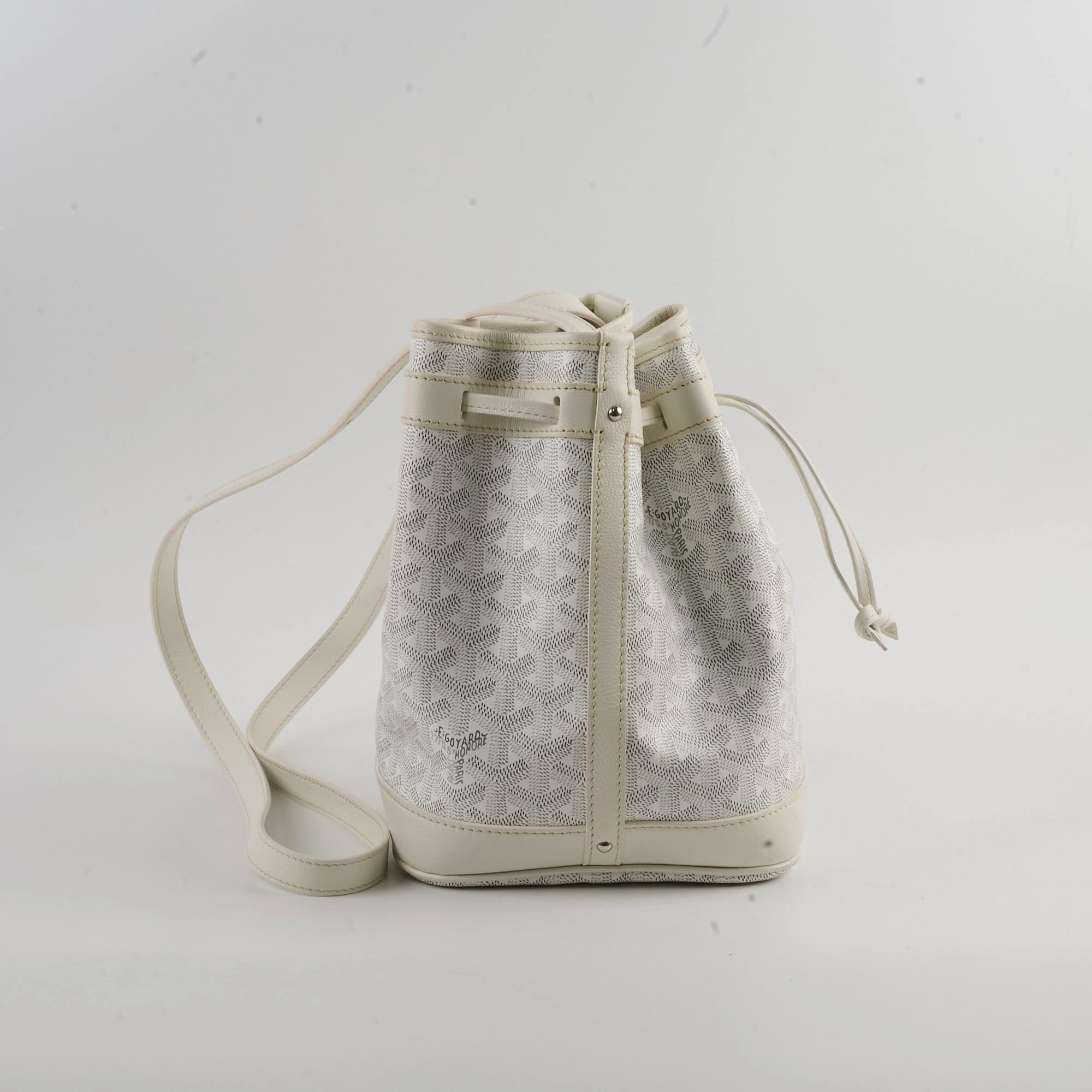 Goyard Petite Flot Bucket Bag White