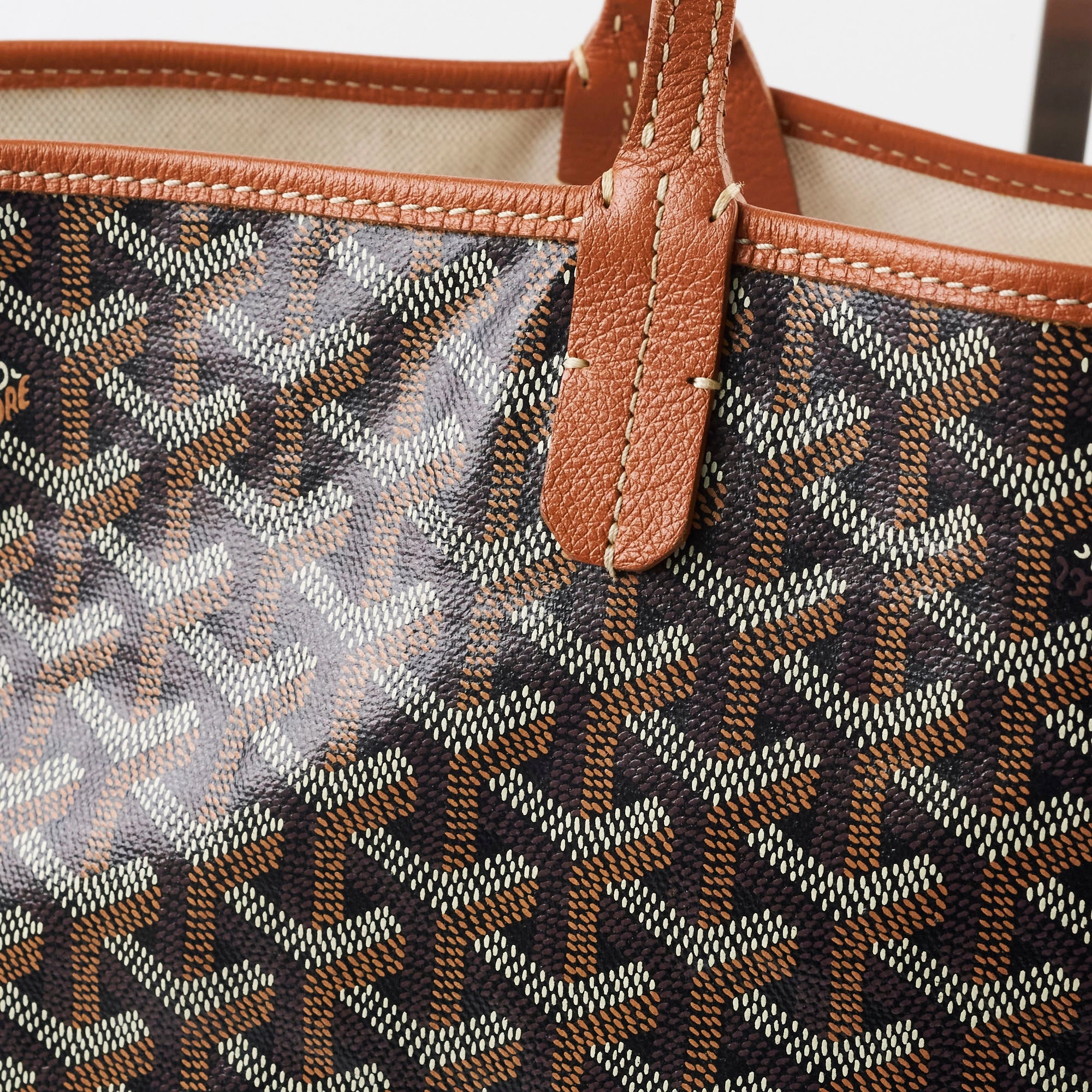 Goyard St Louis PM Black Tan Shoulder Bag