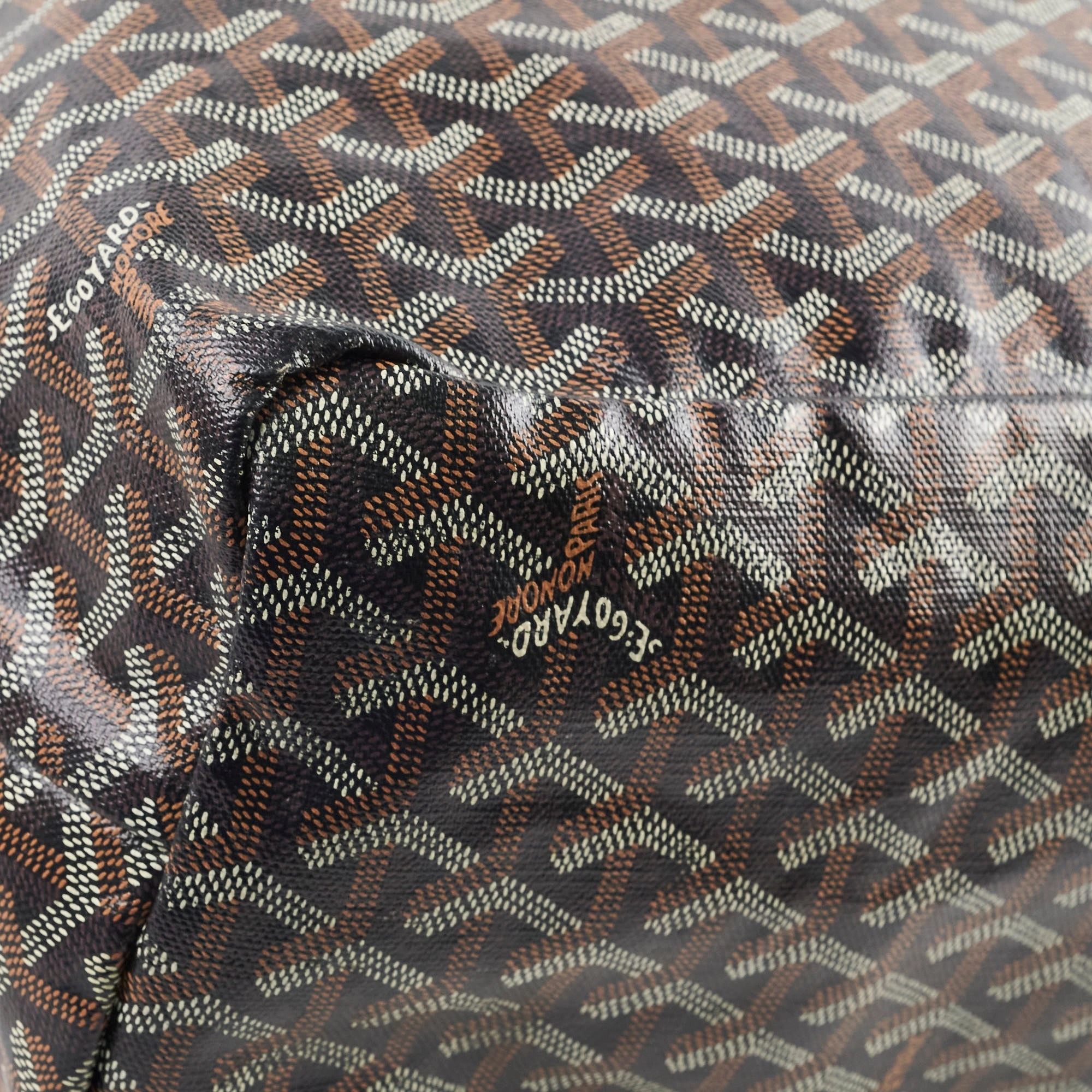 Goyard St Louis PM Black Tan Shoulder Bag