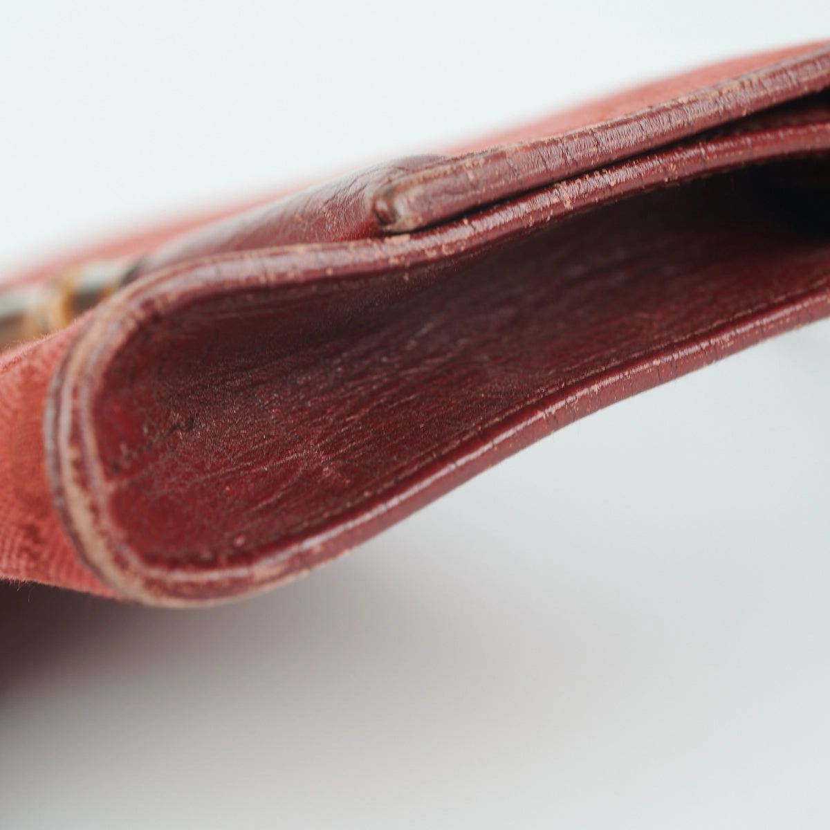 Gucci Bamboo Canvas Wallet on Chain (WOC) Red
