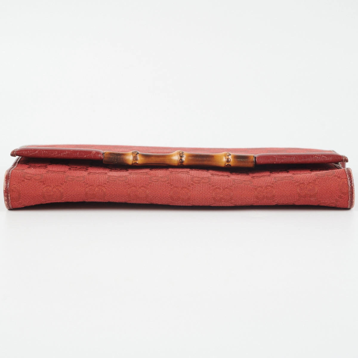 Gucci Bamboo Canvas Wallet on Chain (WOC) Red