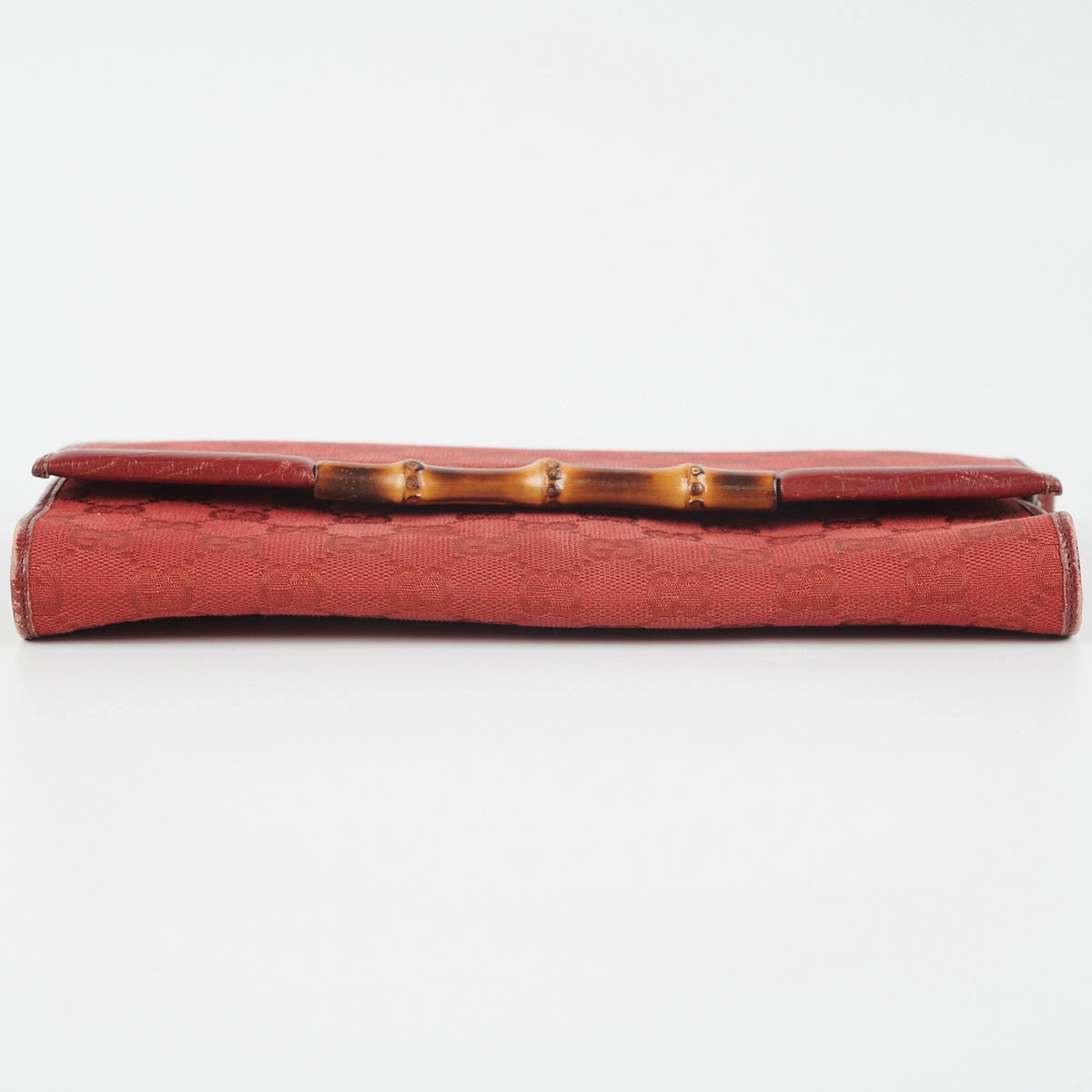 Gucci Bamboo Canvas Wallet on Chain (WOC) Red
