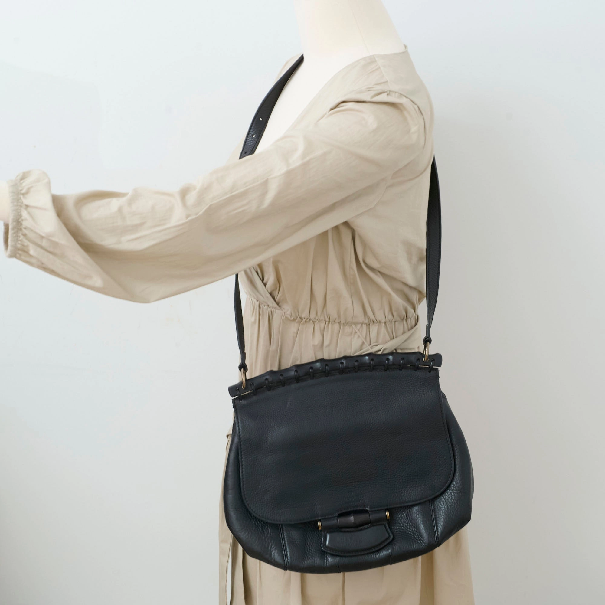 Gucci Bamboo Messenger Black