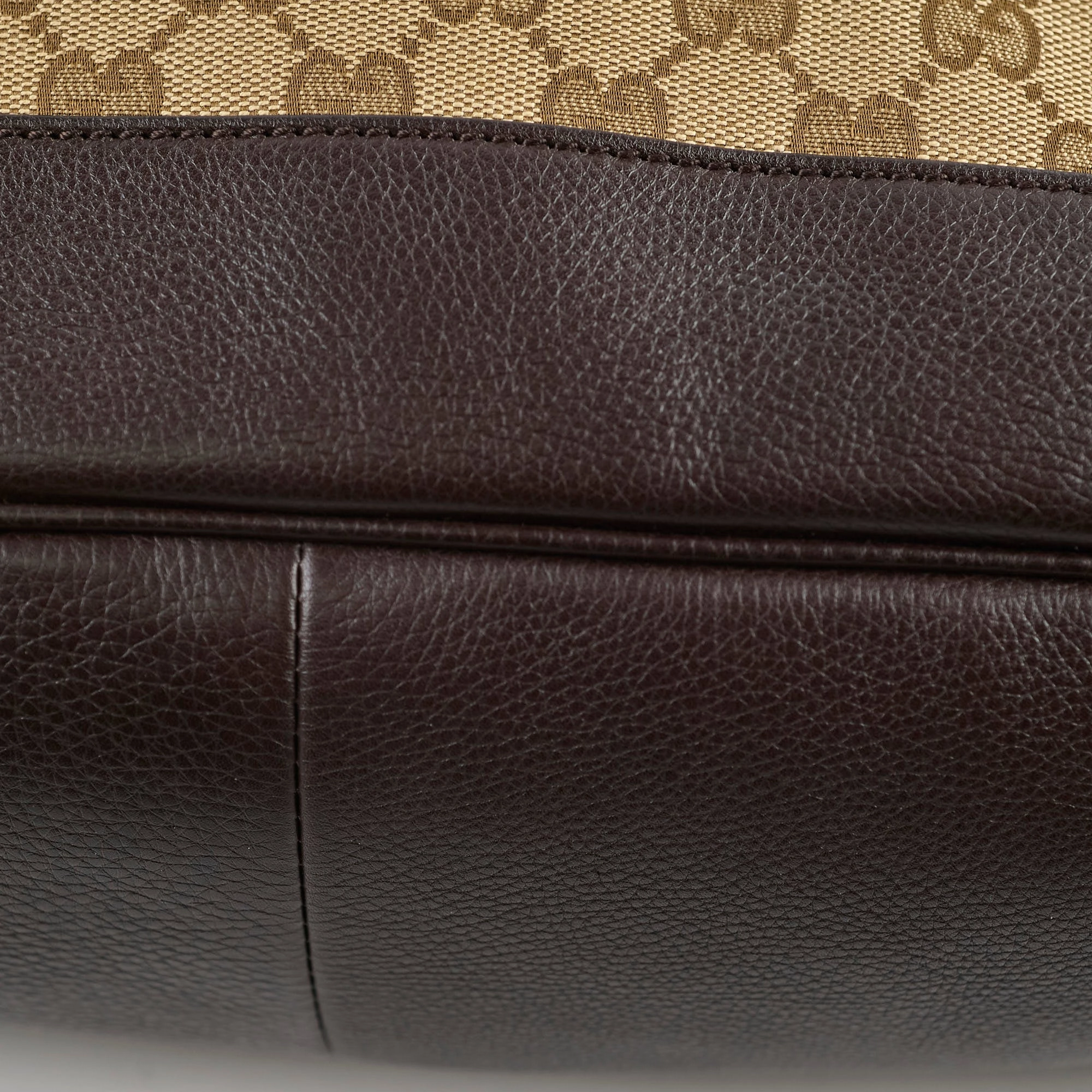 Gucci GG Canvas Bamboo Shoulder Bag Brown