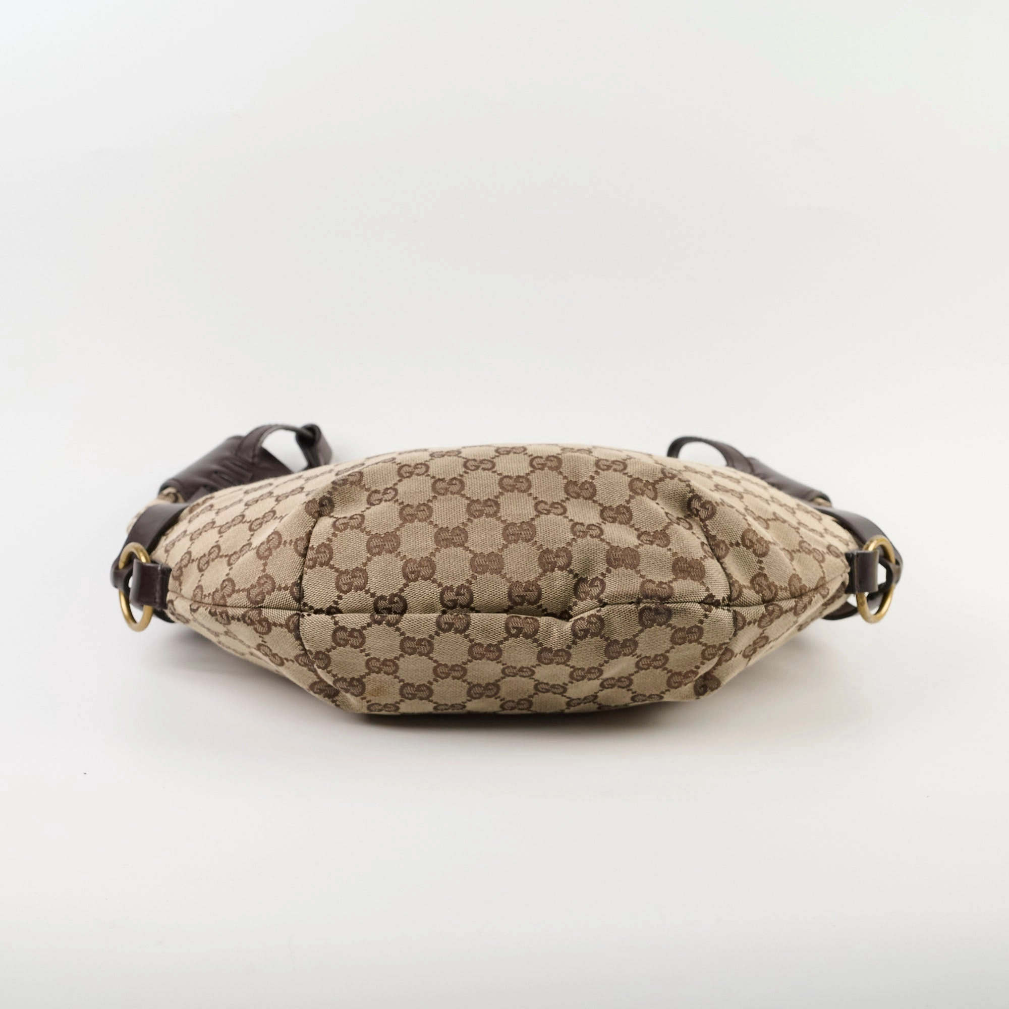 Gucci GG Canvas Half Moon Bag Brown