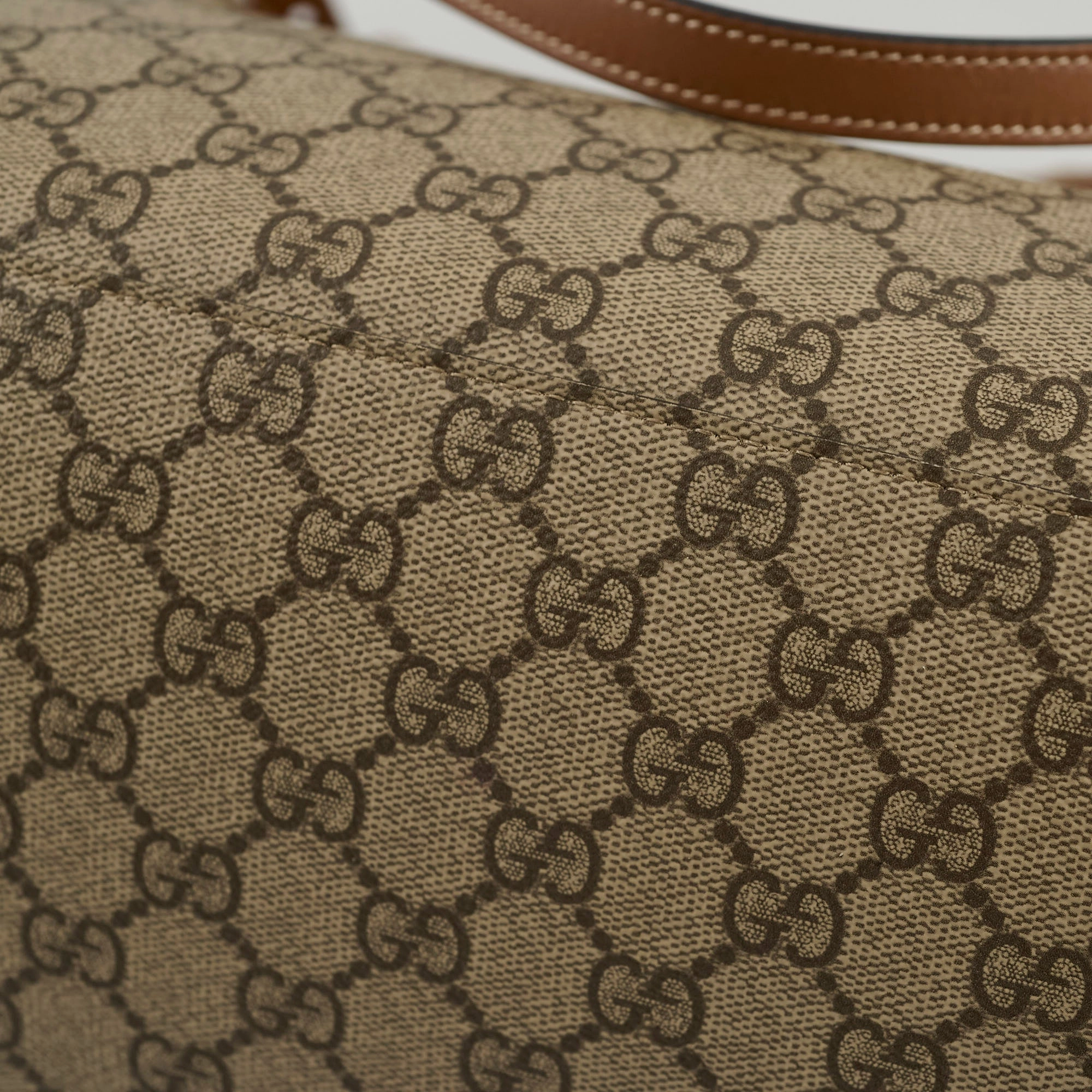 Gucci GG Emblem Canvas Medium Tote Beige