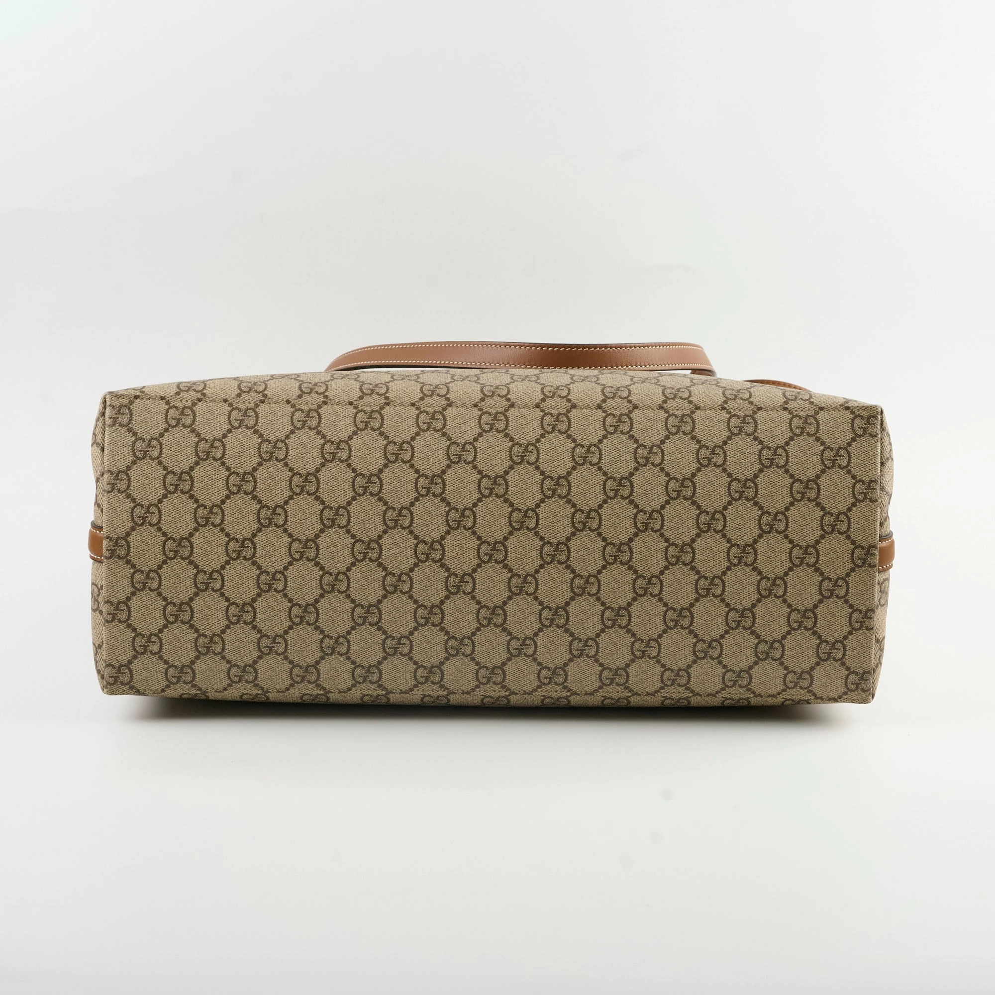 Gucci GG Emblem Canvas Medium Tote Beige