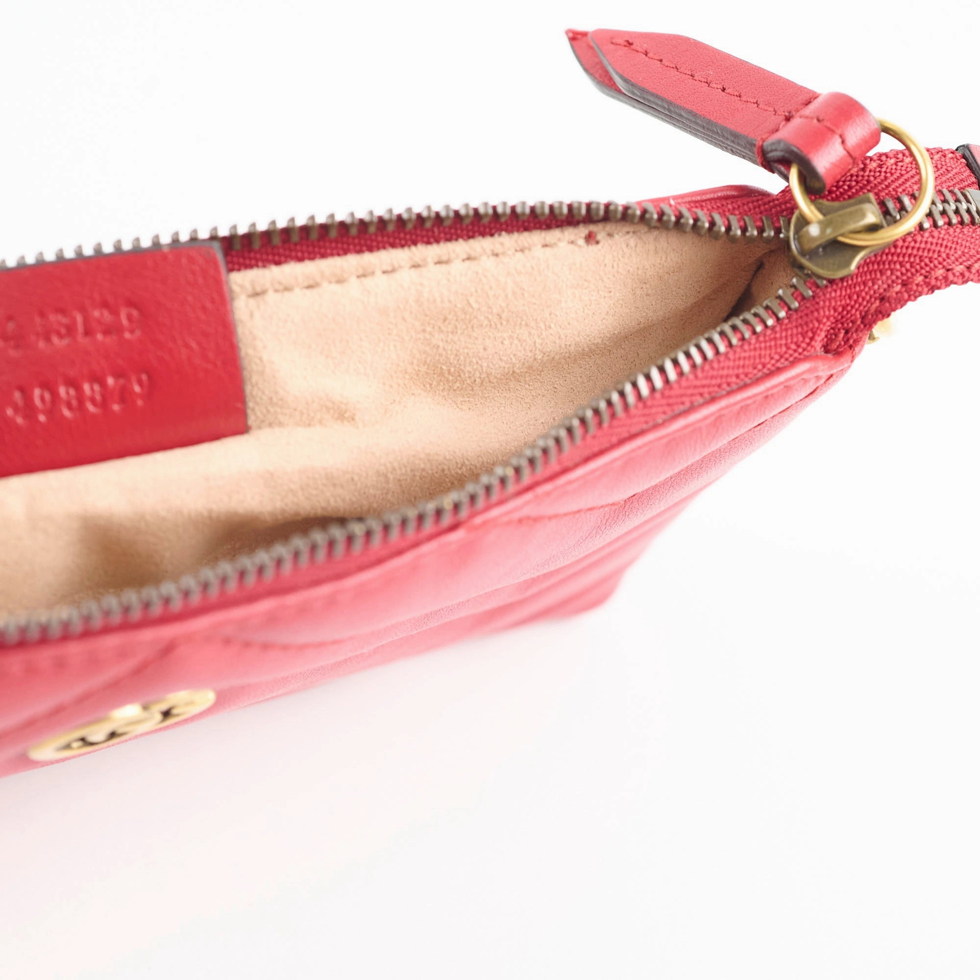 Gucci GG loge Pouch With Chain Red