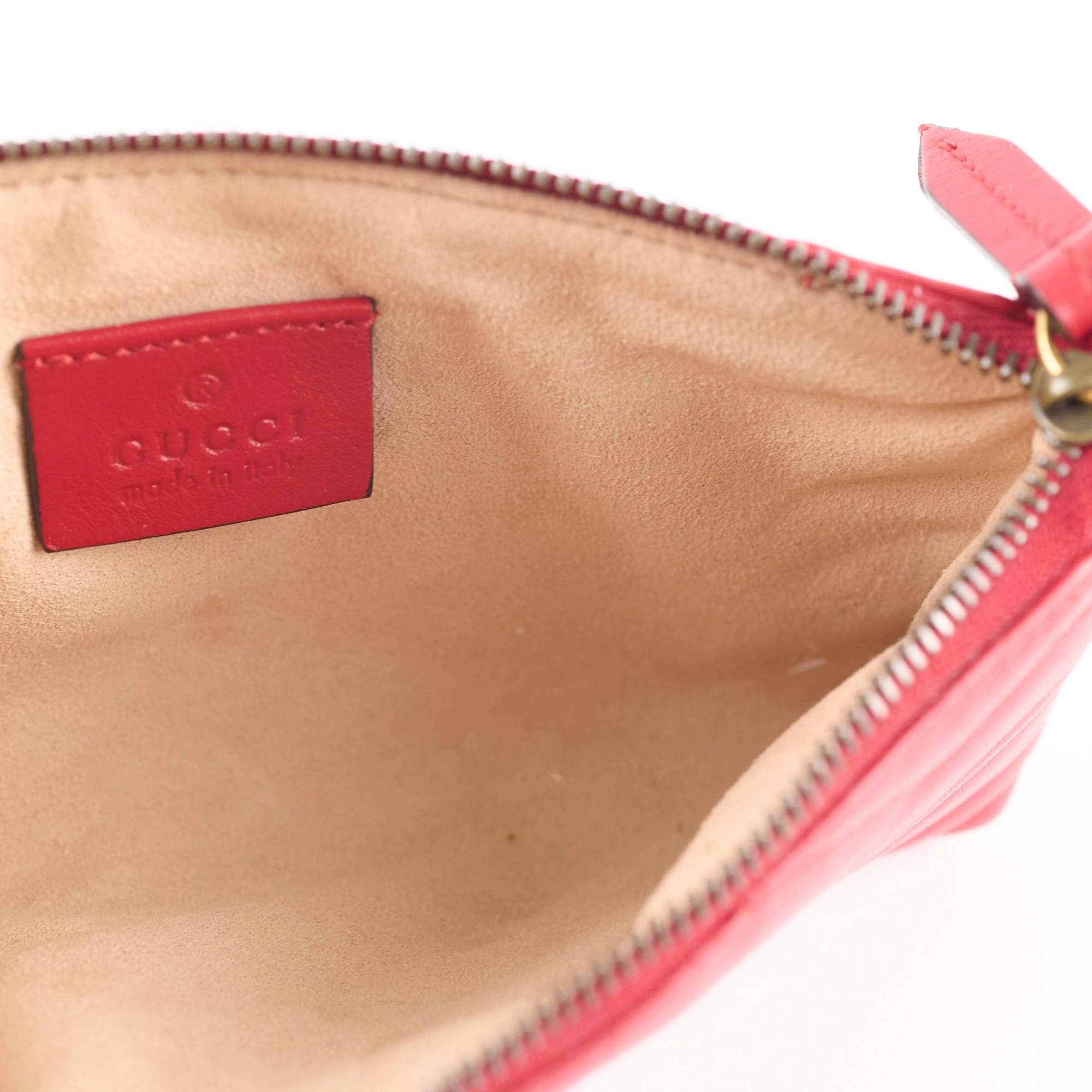 Gucci GG loge Pouch With Chain Red