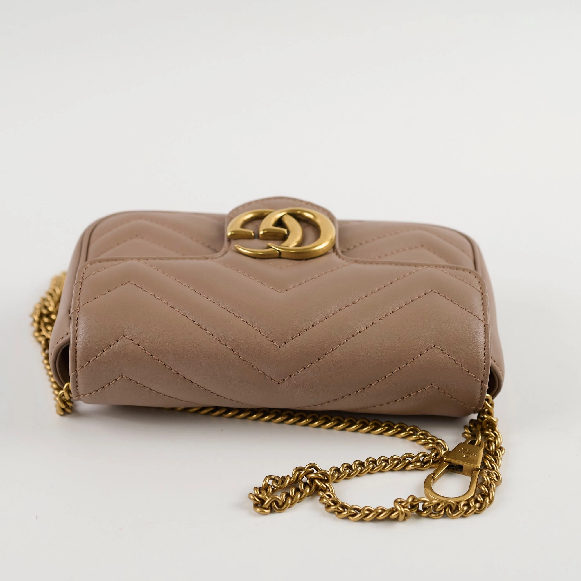 Gucci GG Supermini Marmont Matelasse Beige / Dusty Pink