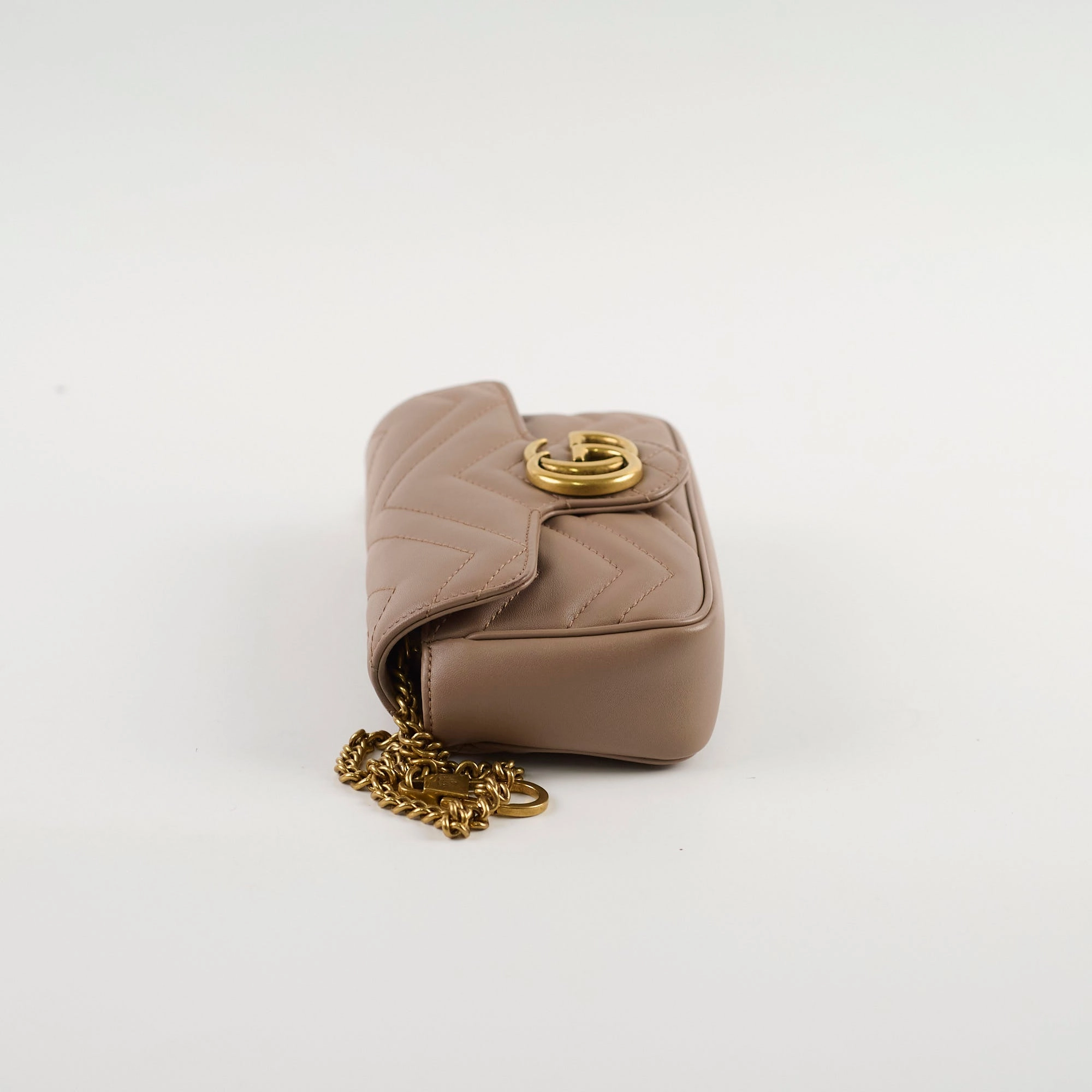 Gucci GG Supermini Marmont Matelasse Beige / Dusty Pink
