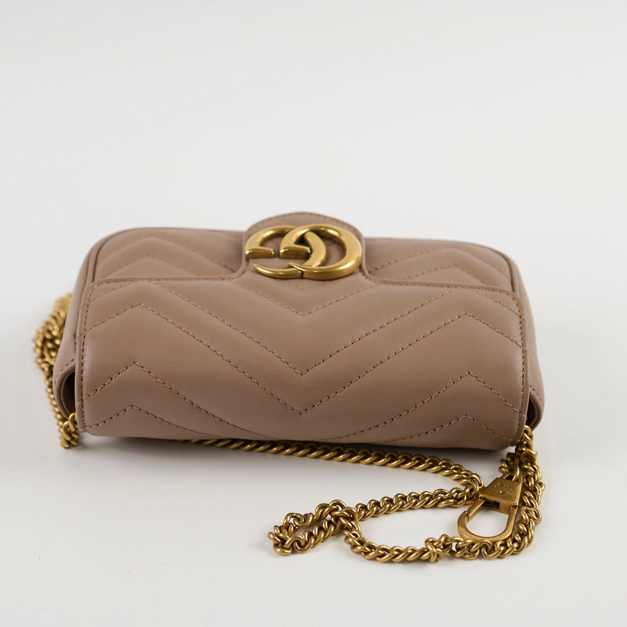 Gucci GG Supermini Marmont Matelasse Beige / Dusty Pink