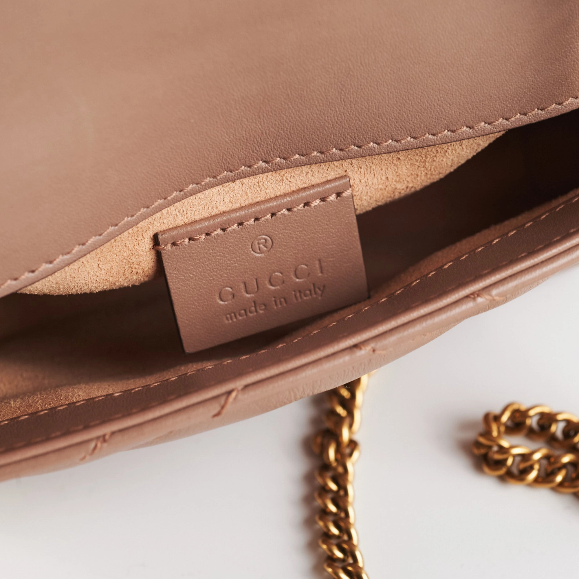 Gucci GG Supermini Marmont Matelasse Dusty Pink