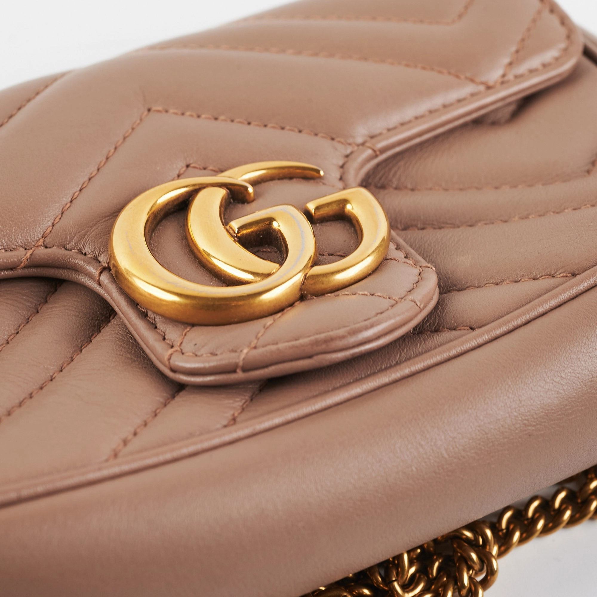 Gucci GG Supermini Marmont Matelasse Dusty Pink