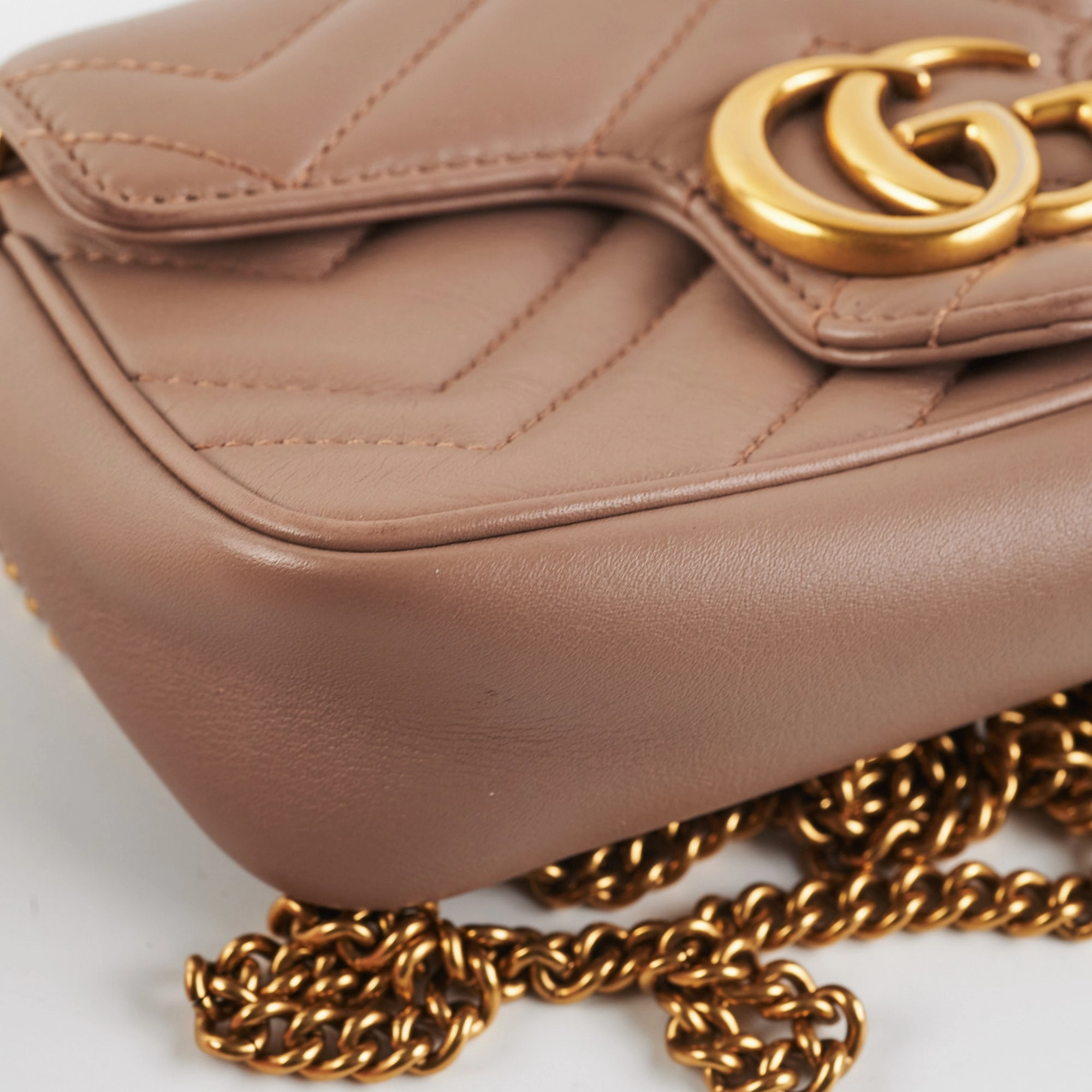 Gucci GG Supermini Marmont Matelasse Dusty Pink
