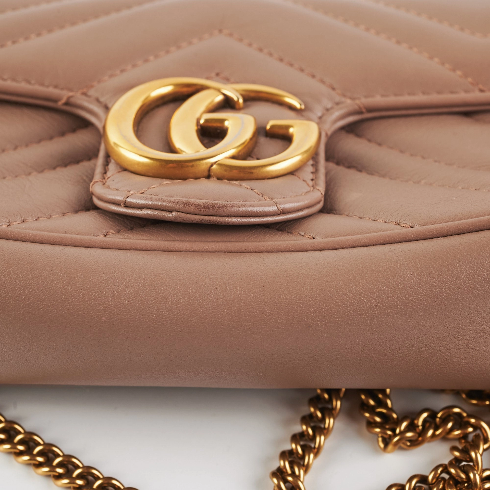 Gucci GG Supermini Marmont Matelasse Dusty Pink