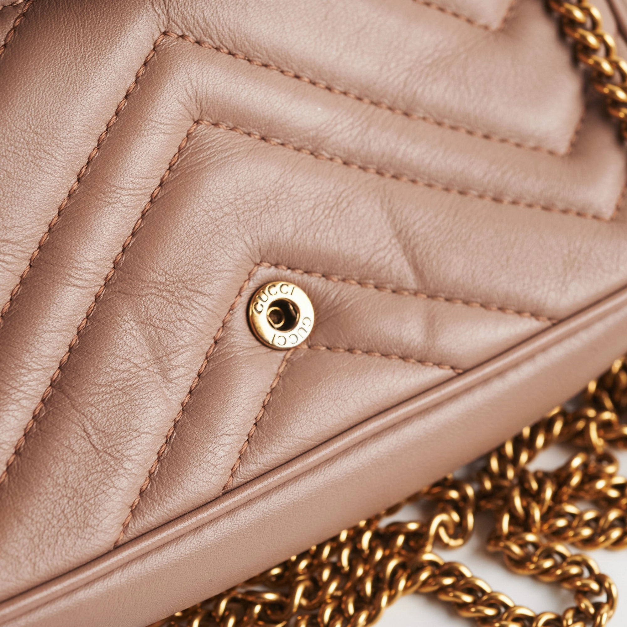 Gucci GG Supermini Marmont Matelasse Dusty Pink