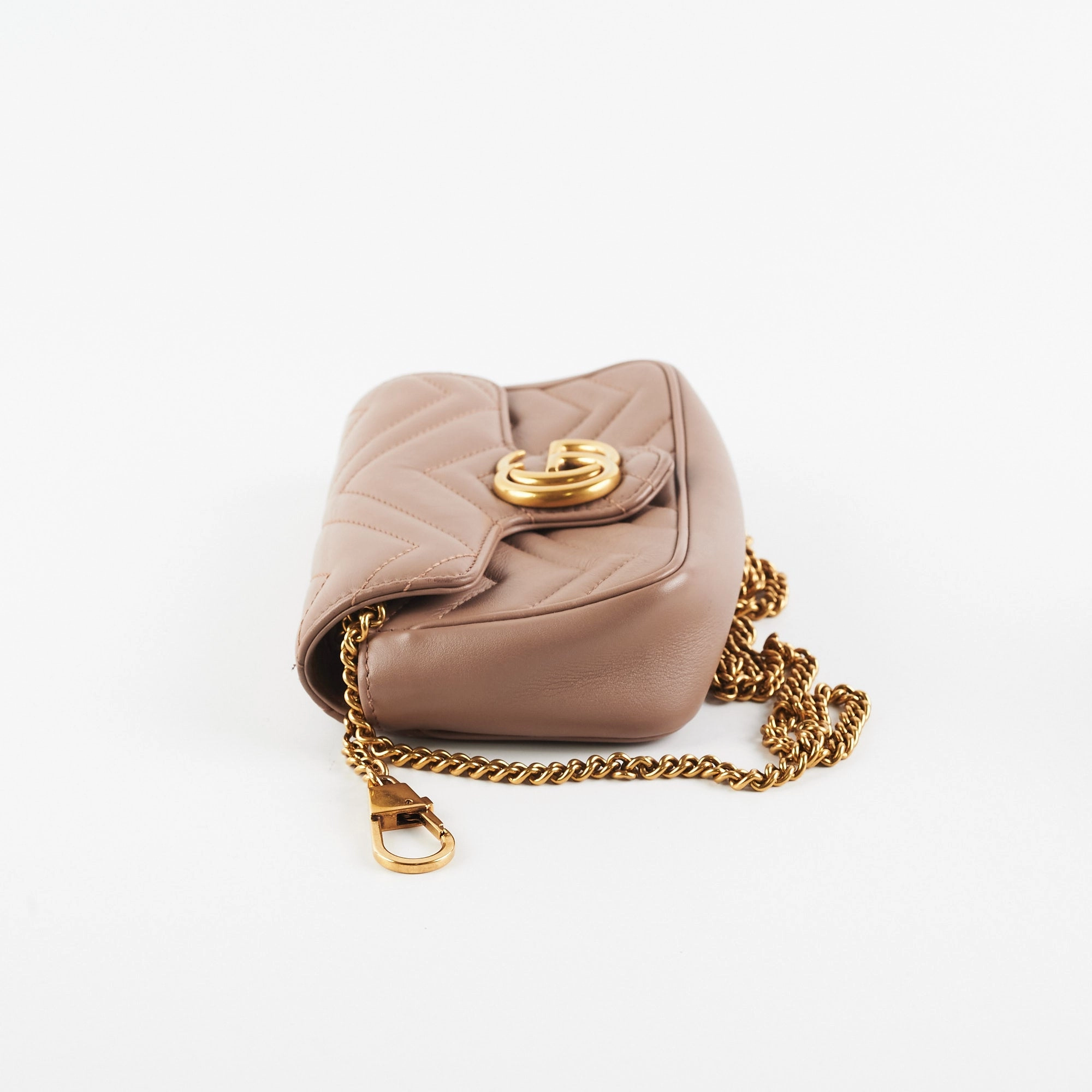 Gucci GG Supermini Marmont Matelasse Dusty Pink