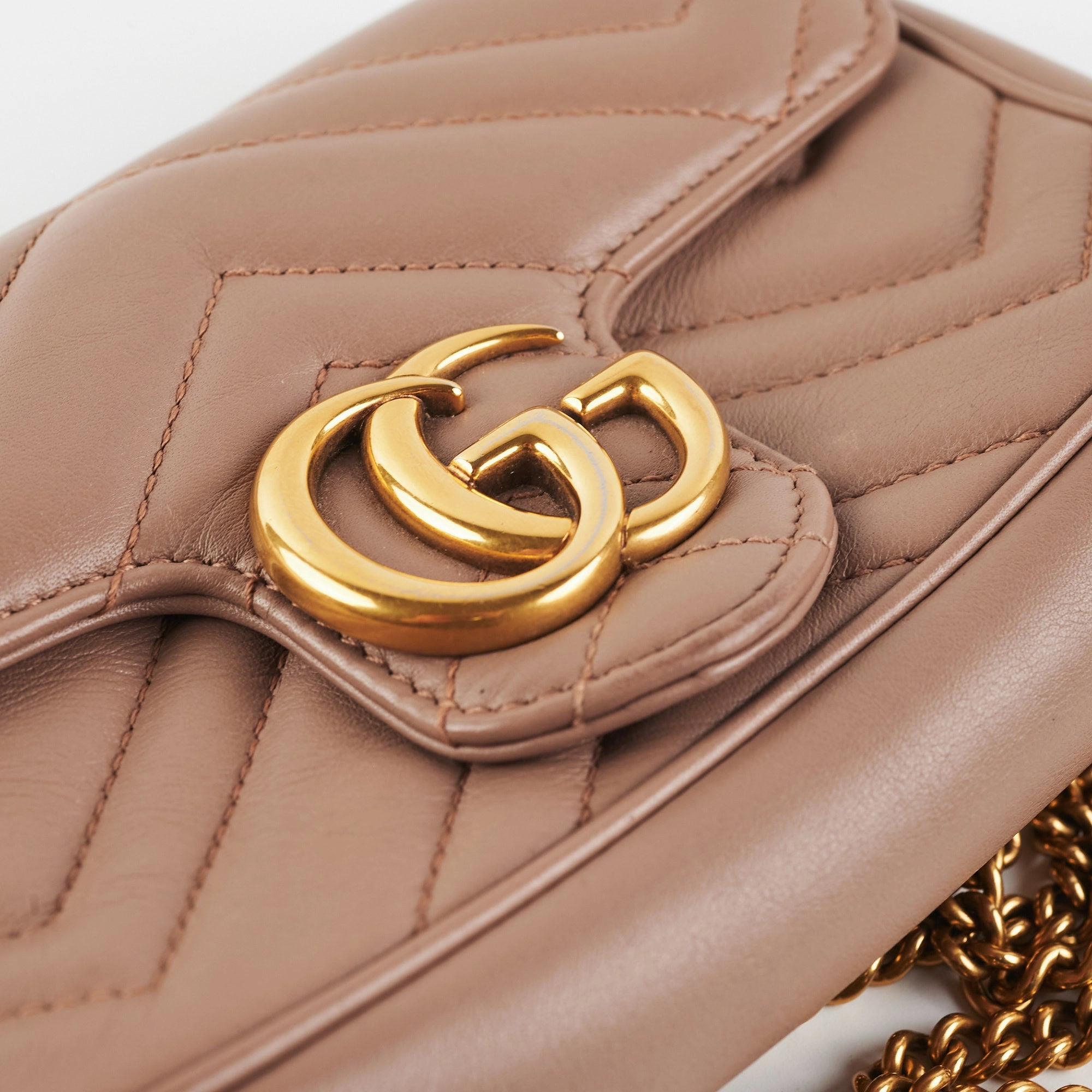 Gucci GG Supermini Marmont Matelasse Dusty Pink
