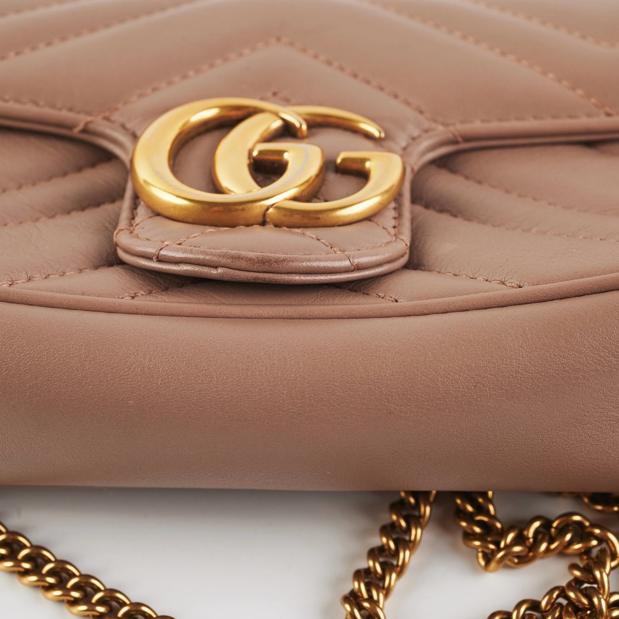 Gucci GG Supermini Marmont Matelasse Dusty Pink