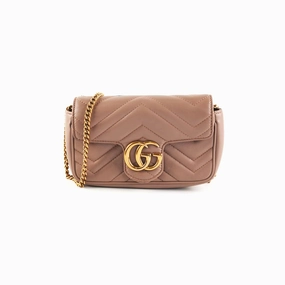 Gucci GG Supermini Marmont Matelasse Dusty Pink
