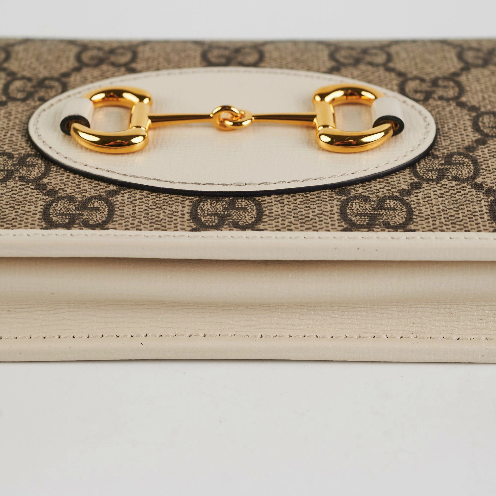 Gucci Horsebit 1955 White Wallet on Chain