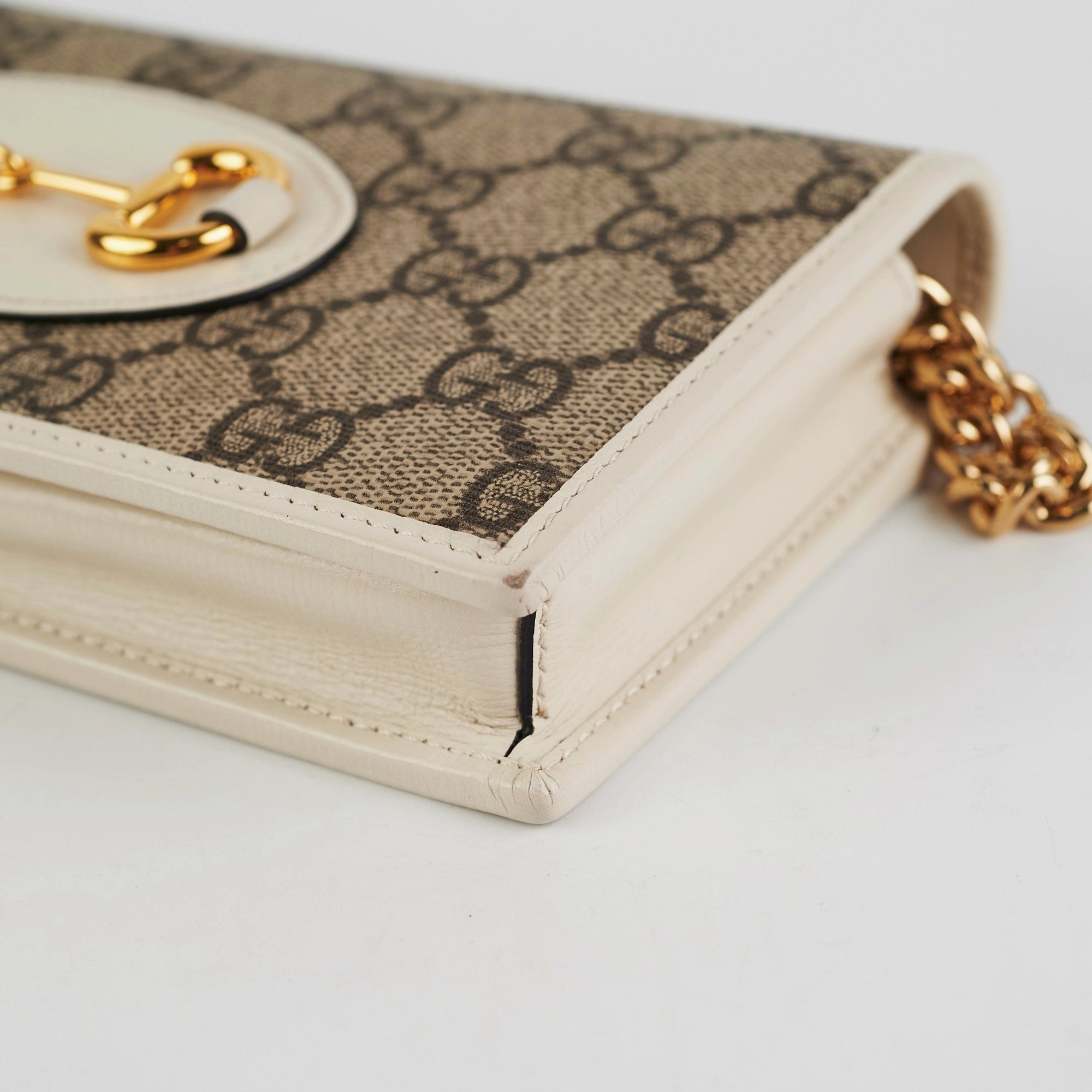 Gucci Horsebit 1955 White Wallet on Chain