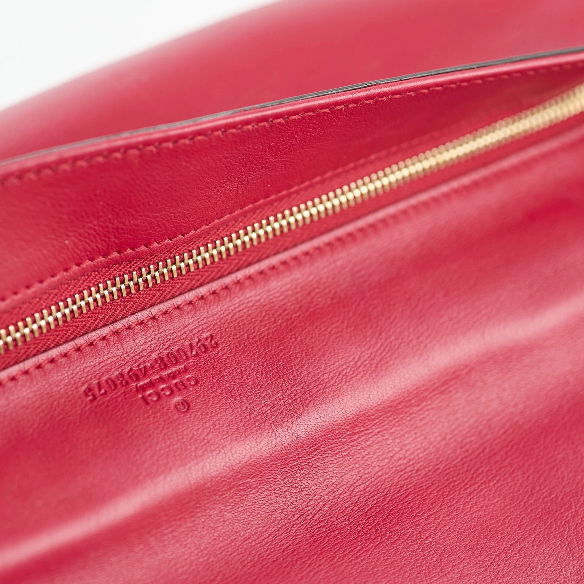 Gucci Leather Tassle Clutch Red