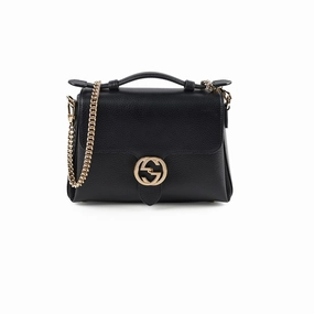 Gucci Leather Top Handle Bag Black