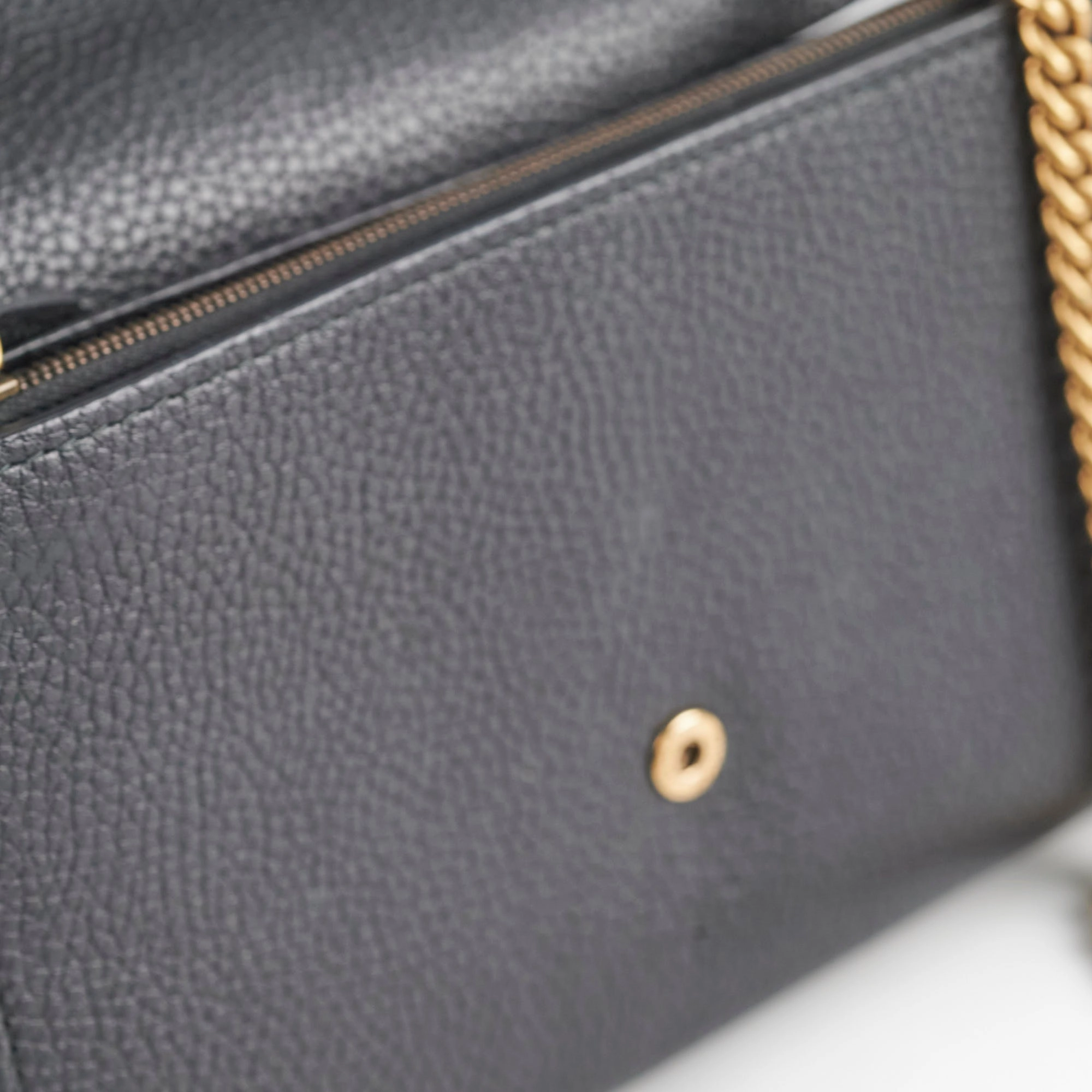 Gucci Marmont Black Leather Wallet On Chain WOC