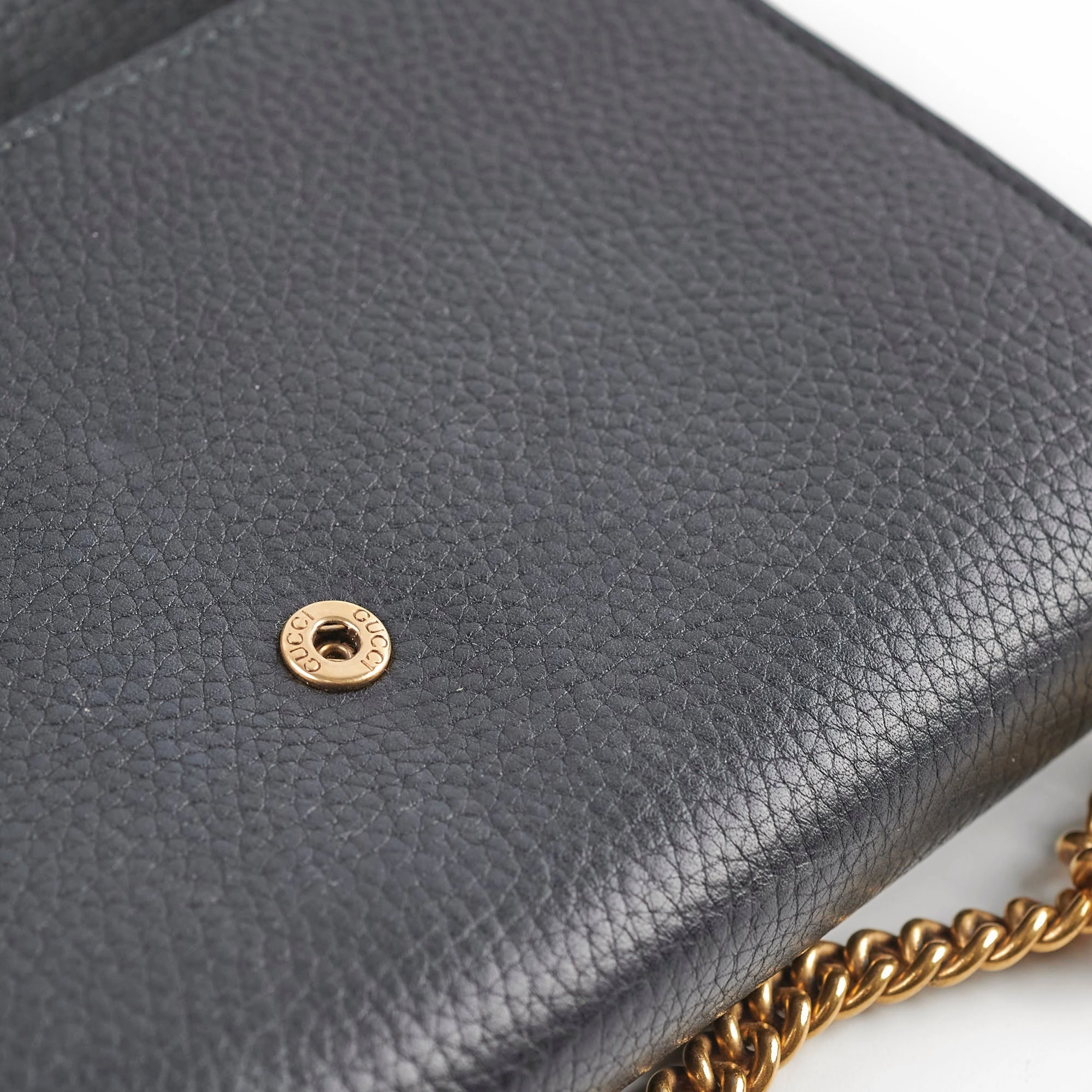 Gucci Marmont Black Leather Wallet On Chain WOC