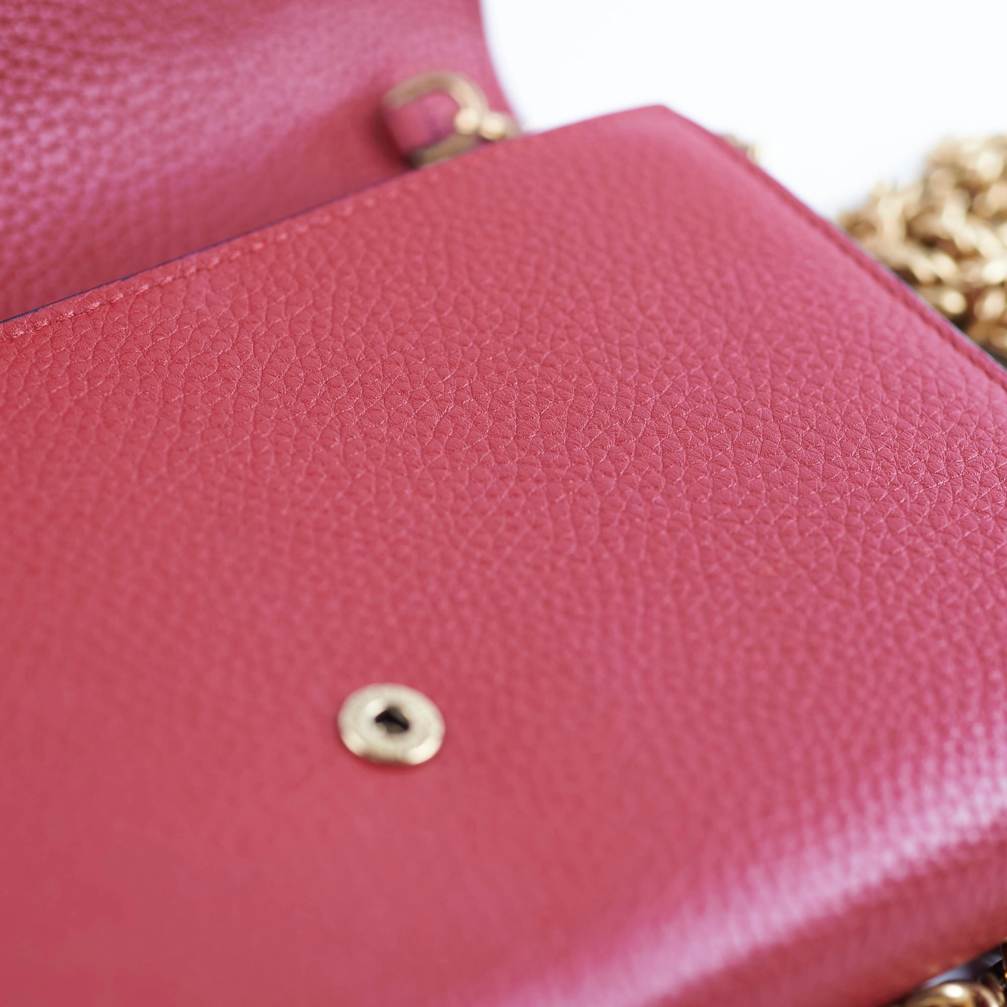 Gucci Marmont Leather Wallet on Chain WOC Red