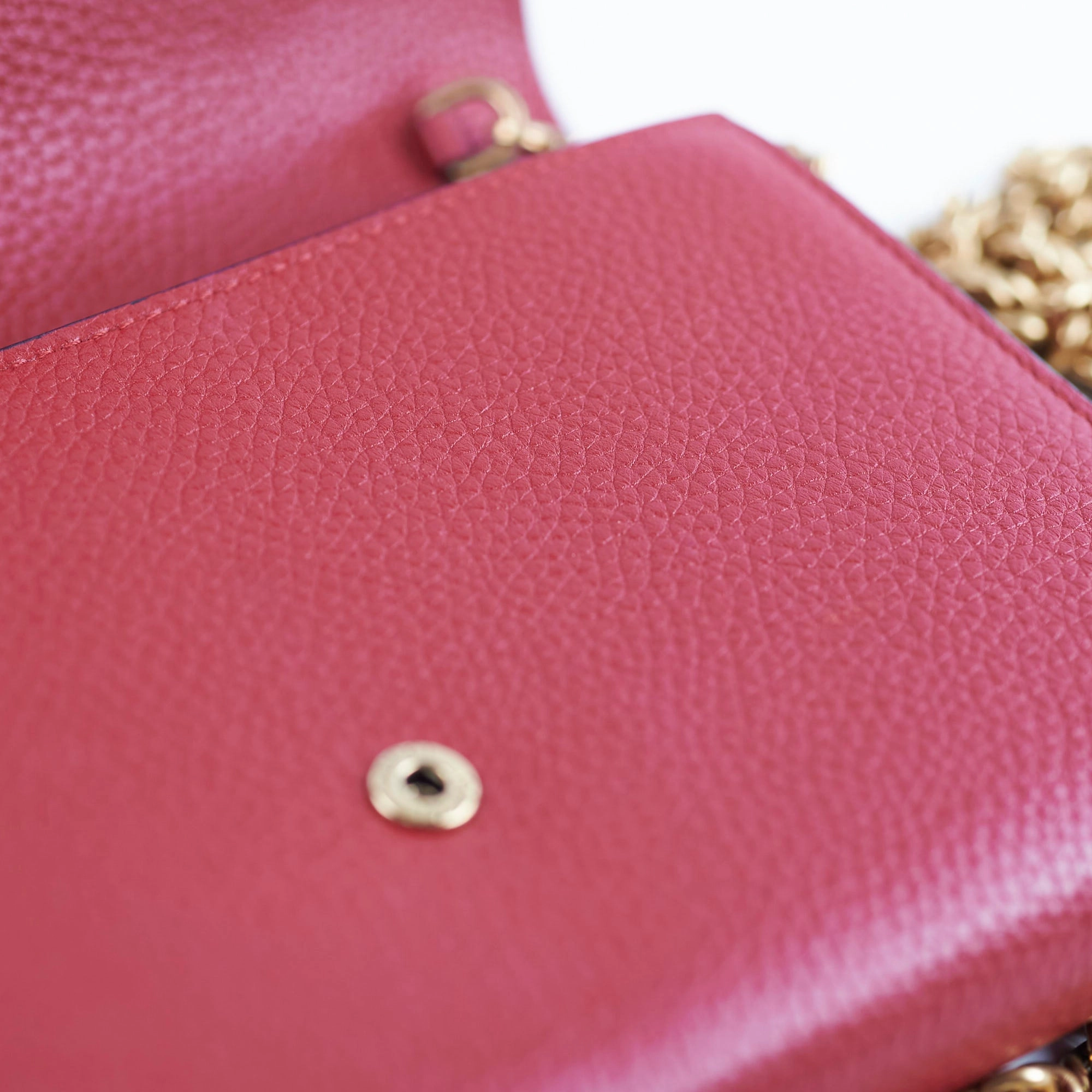 Gucci Marmont Leather Wallet on Chain WOC Red