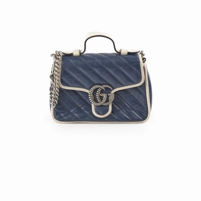 Gucci Marmont Top Handle Navy