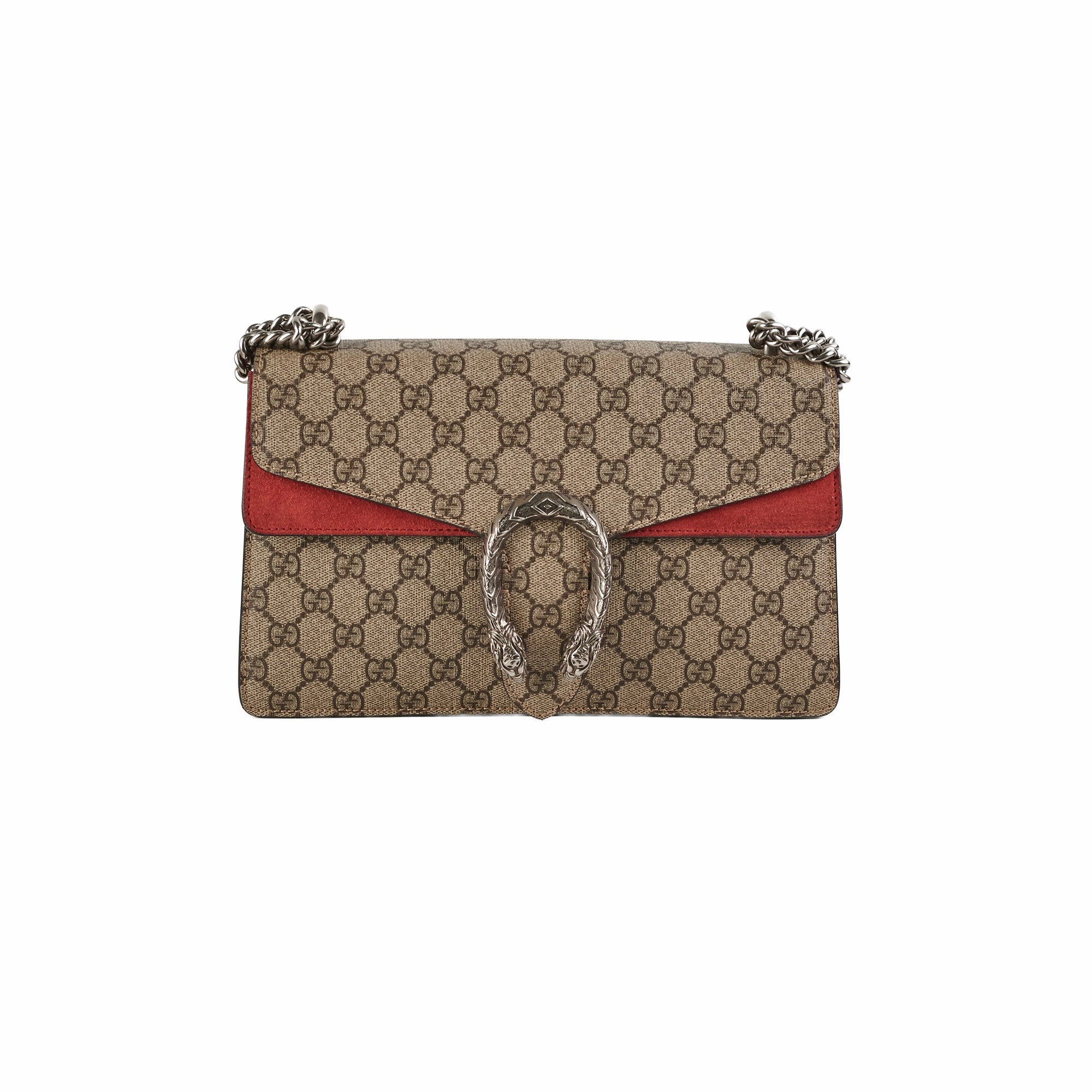 Gucci Medium Dionysus GG Supreme SHoulder Bag Red