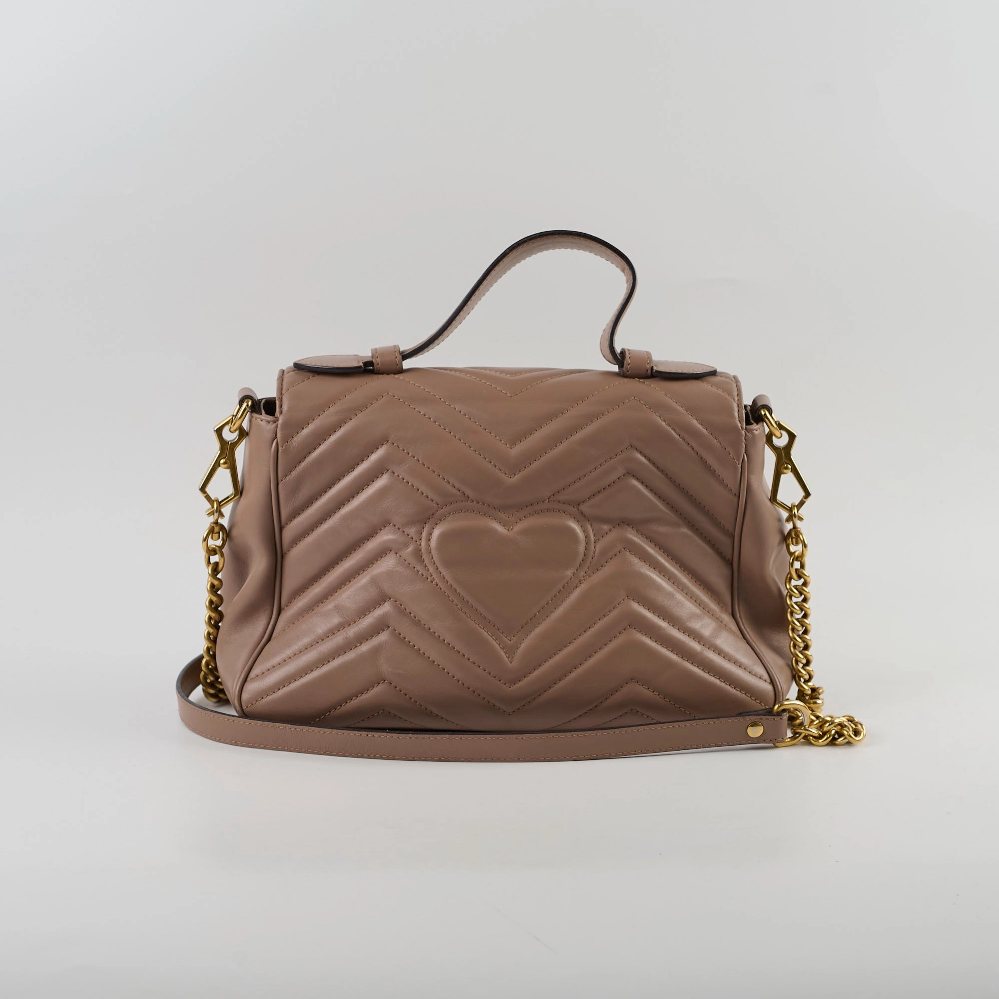 Gucci Medium GG Marmont Top Handle Dusty Pink