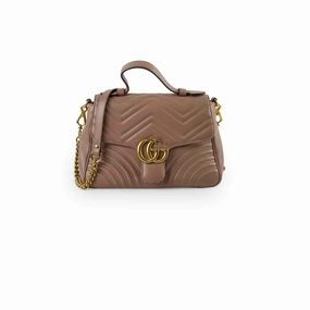 Gucci Medium GG Marmont Top Handle Dusty Pink