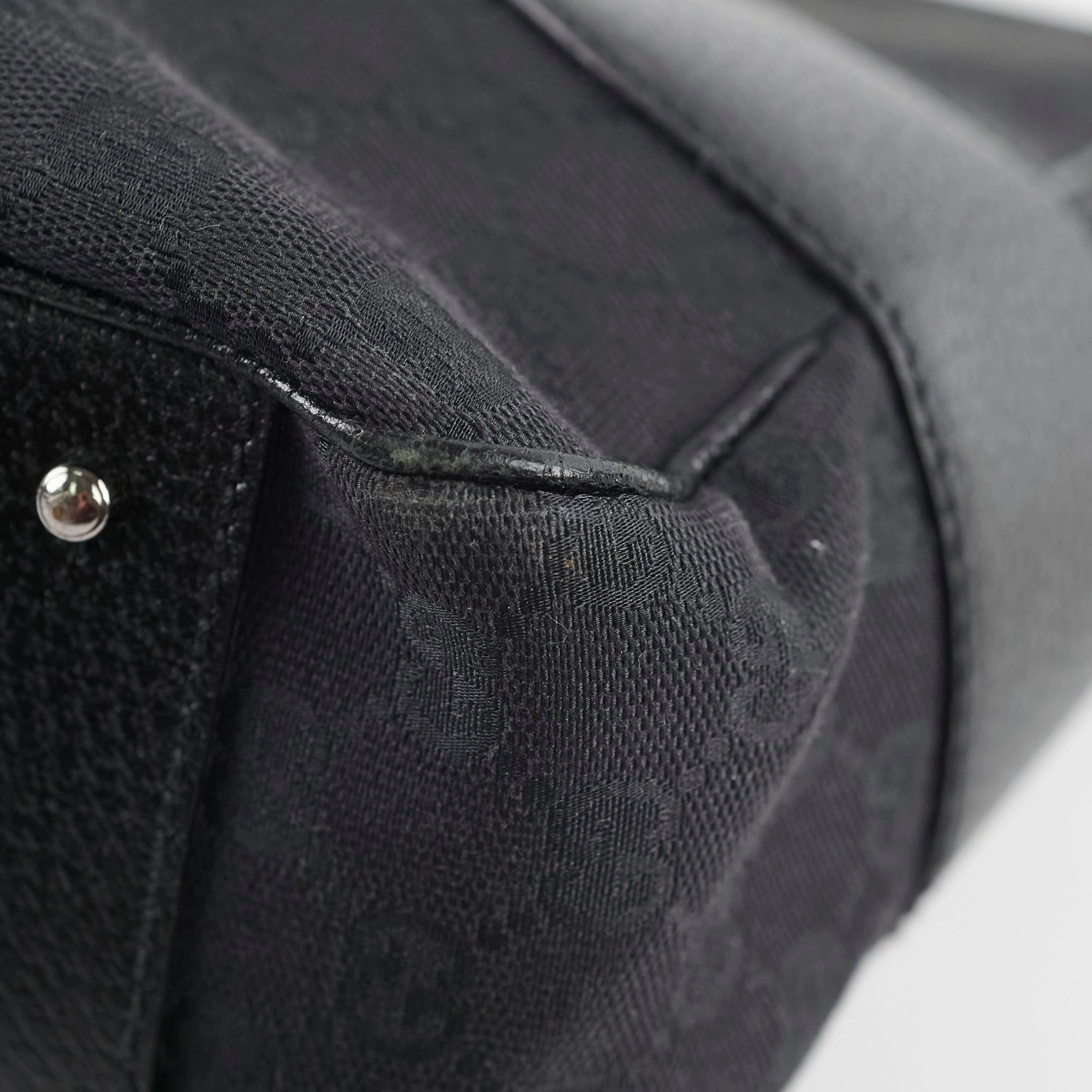 Gucci Monogram Shoulder Tote Bag Black