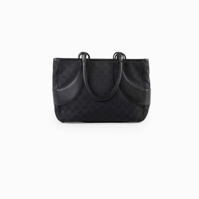 Gucci Monogram Shoulder Tote Bag Black