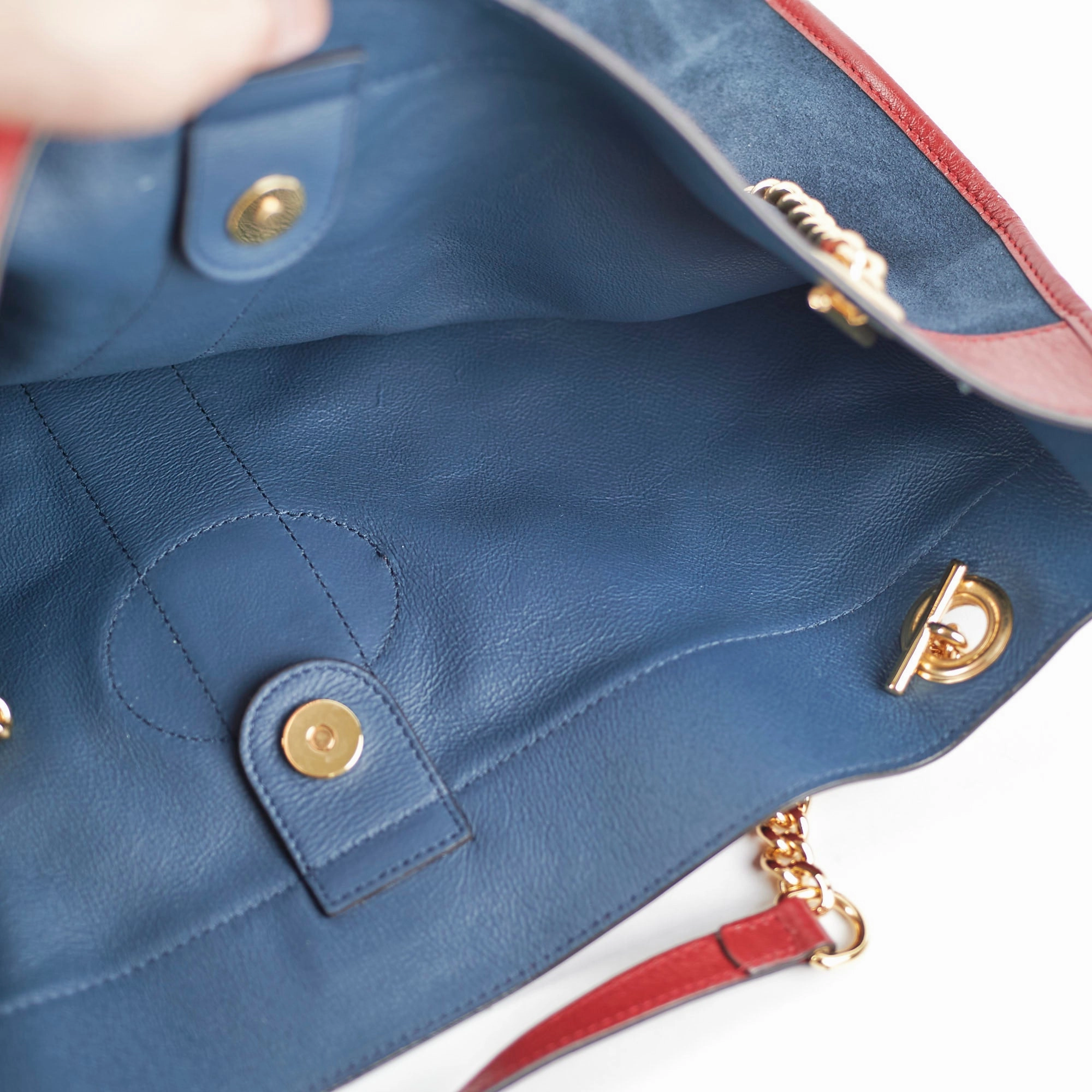 Gucci Rajah Suede Navy Shoulder Tote